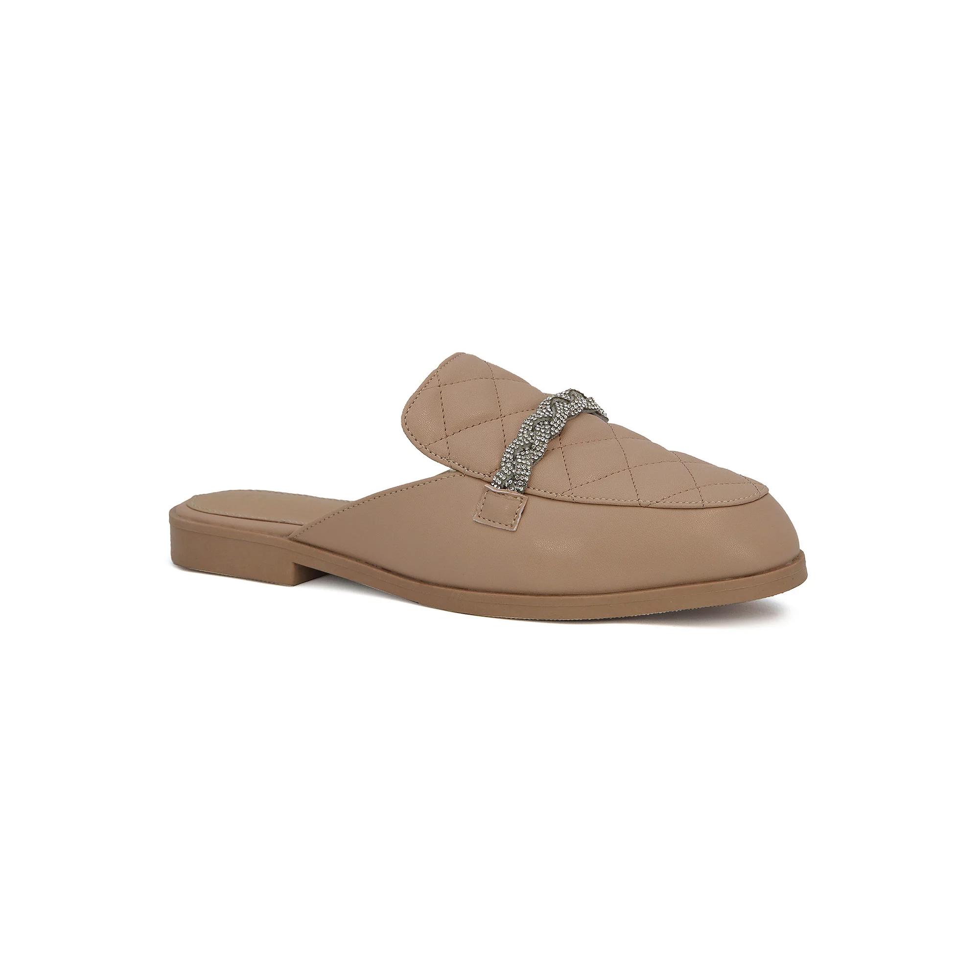 Yoki Jacey-06 Women's Quilted Mules, Size: 6.5, Beige Product Image