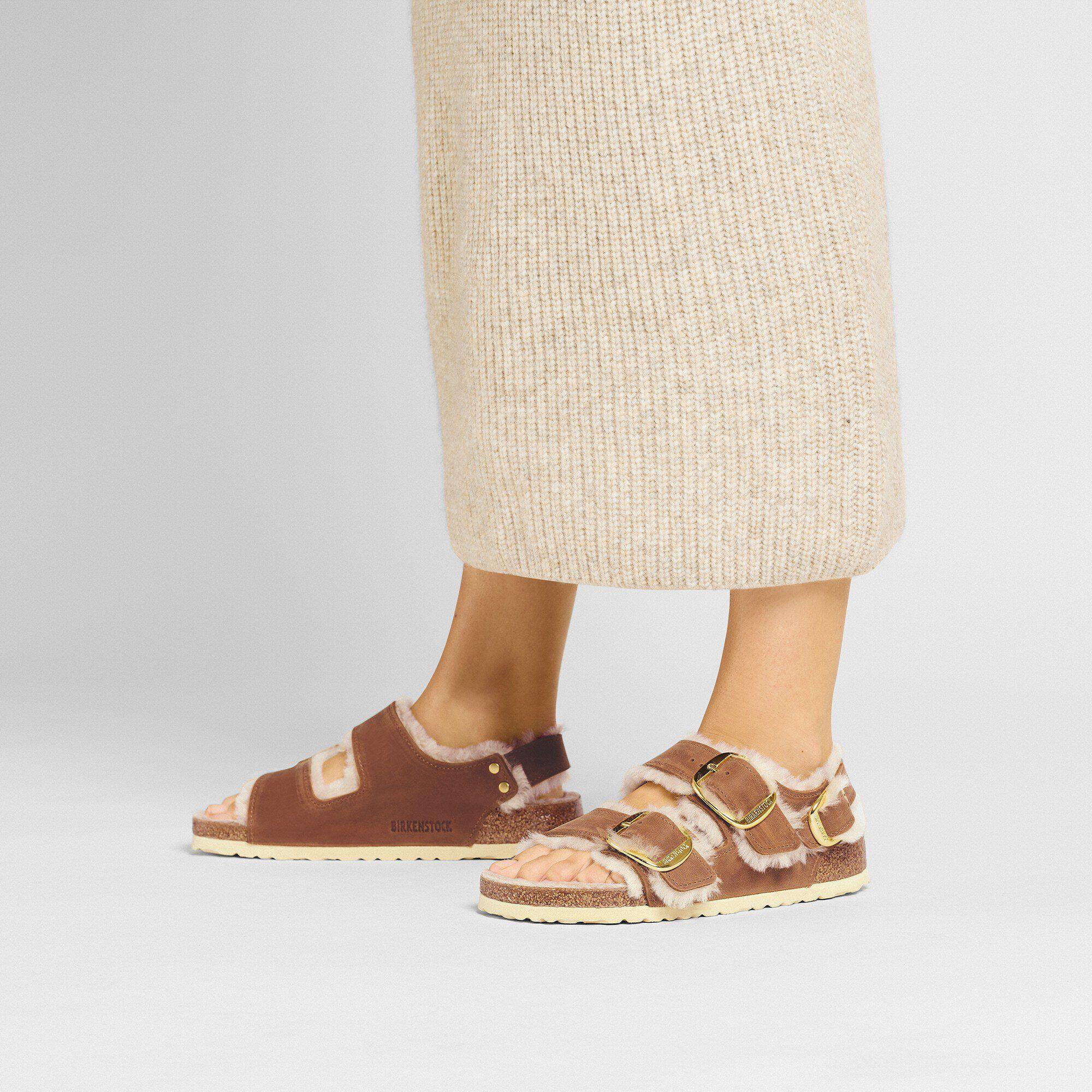 Milano Big Buckle Shearling Natural Leather Oiled Product Image