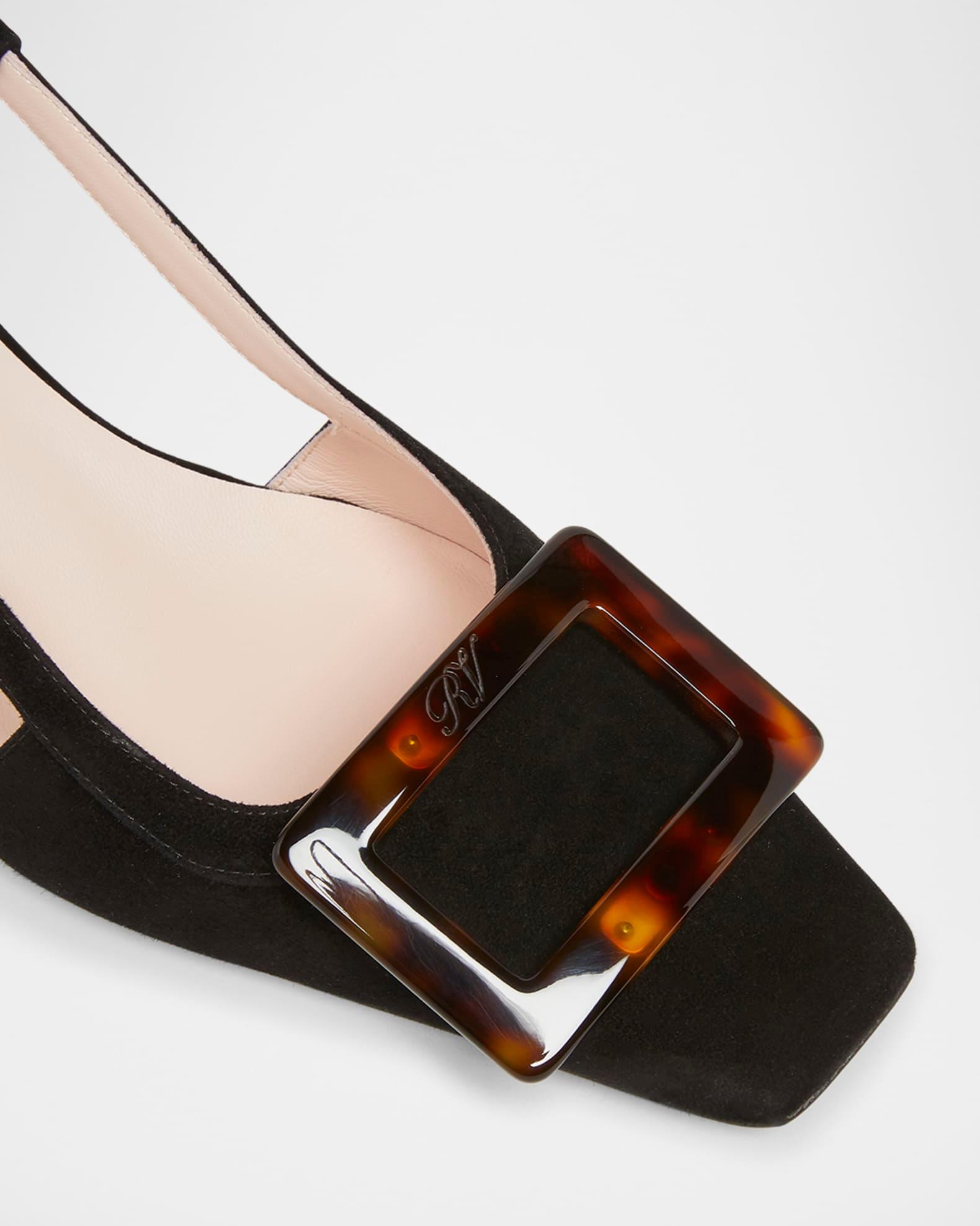 Belle Vivier Turtle Suede Slingback Pumps Product Image