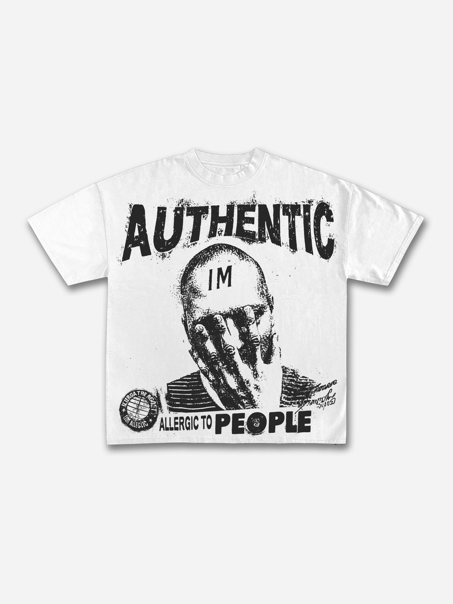 Sopula Retro I Am Allergic To People Graphic Cotton T-shirt Product Image