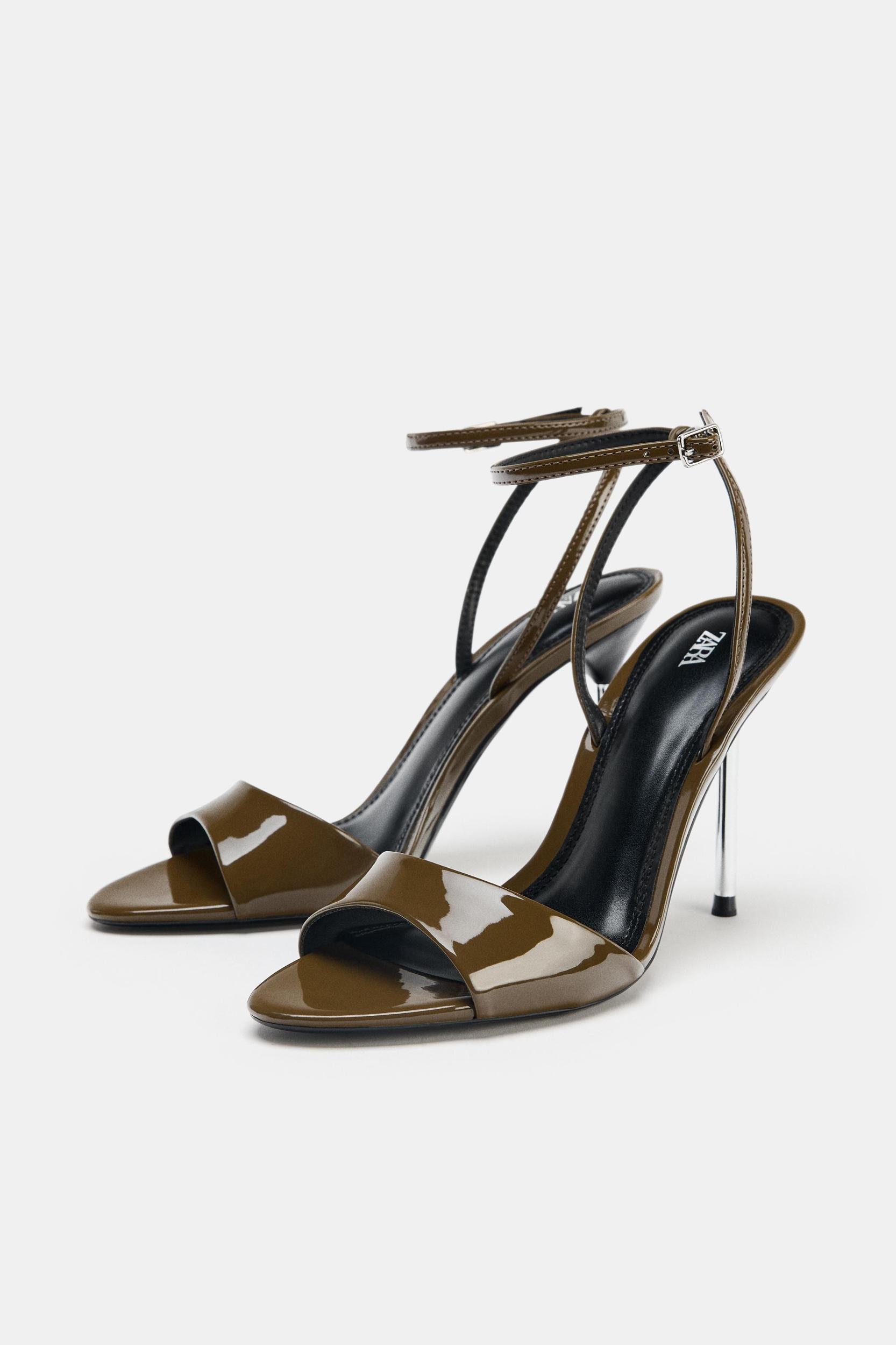 PATENT EFFECT HIGH HEELED SANDALS Product Image