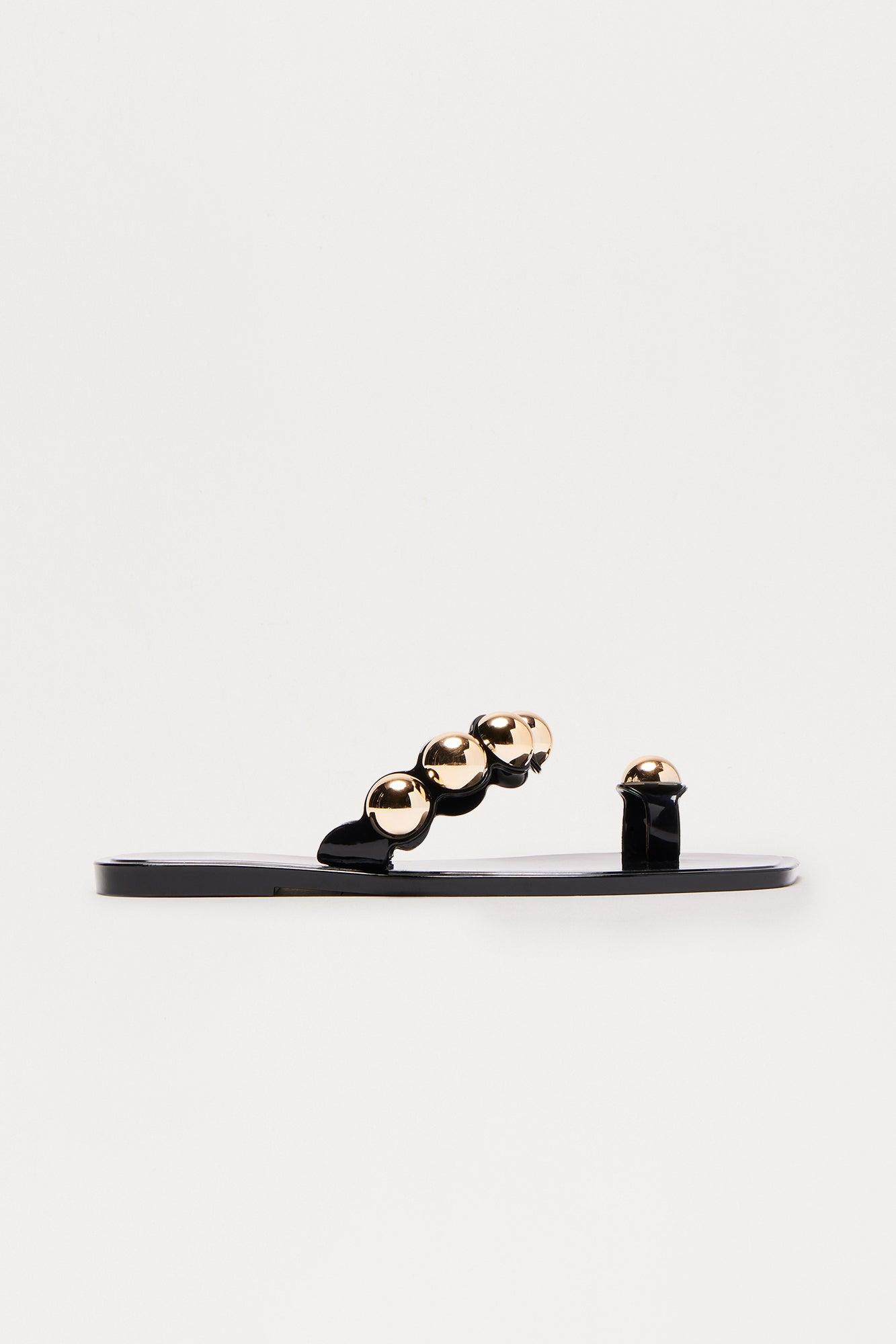 Radiate Toe Ring Jelly Sandals - Black Female Product Image