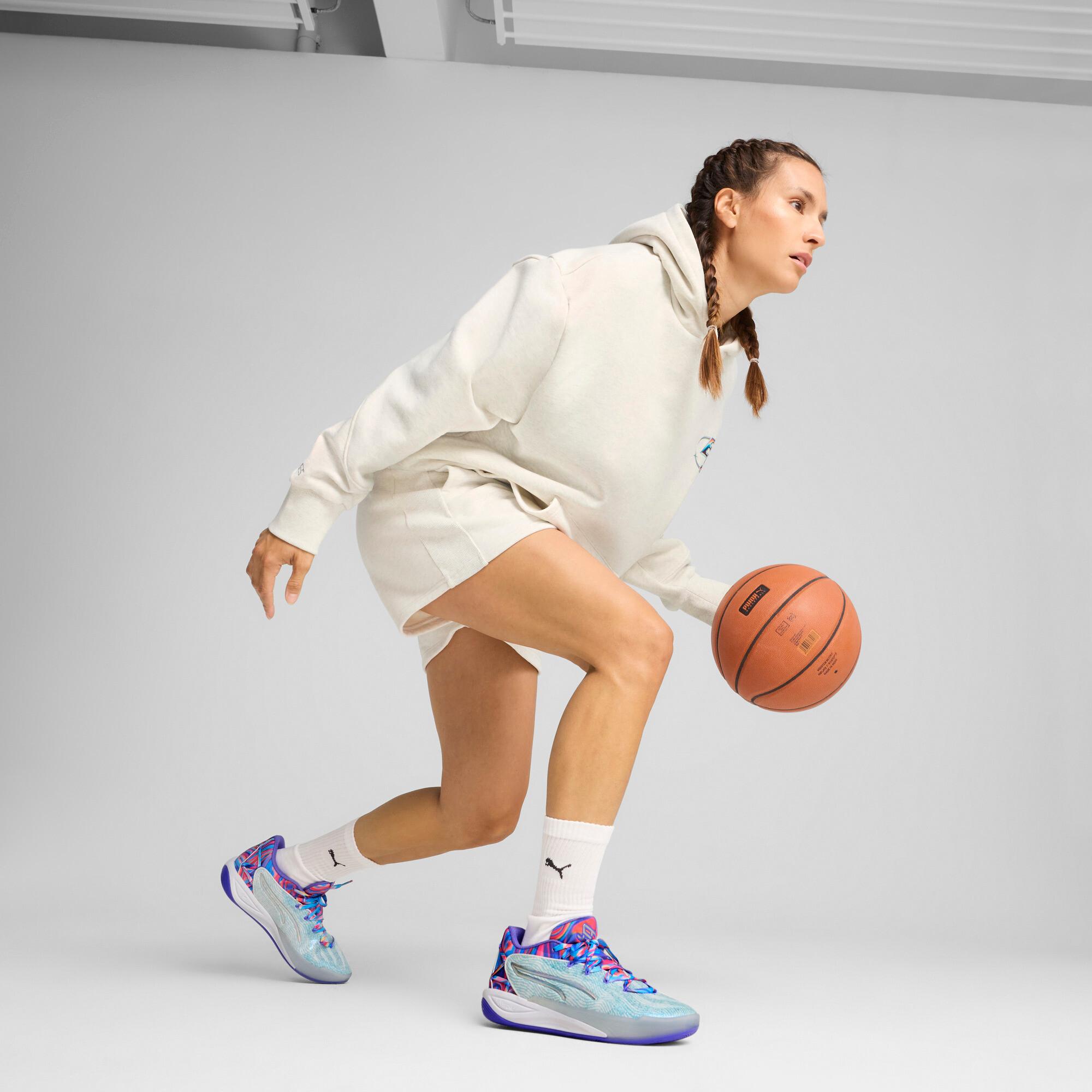 PUMA Stewie Prism Women's Basketball Shorts in Grey Product Image