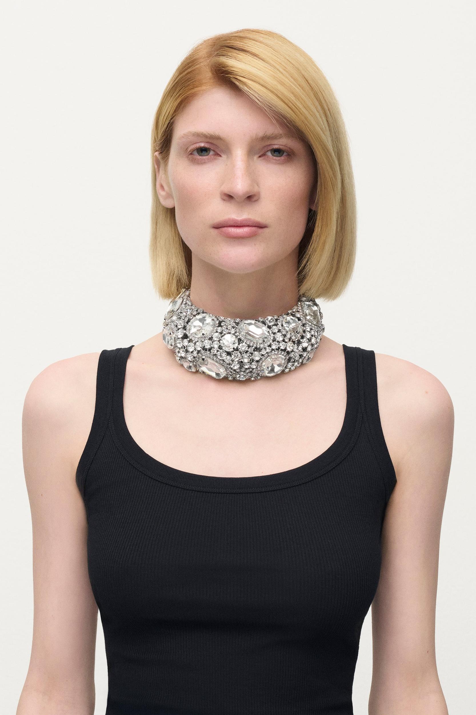 Crystal Cluster Choker Necklace Product Image