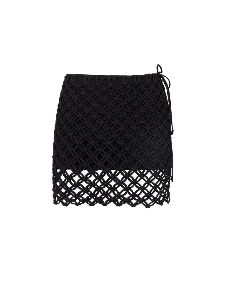 Gio Macrame Mini Skirt - Black Product Image