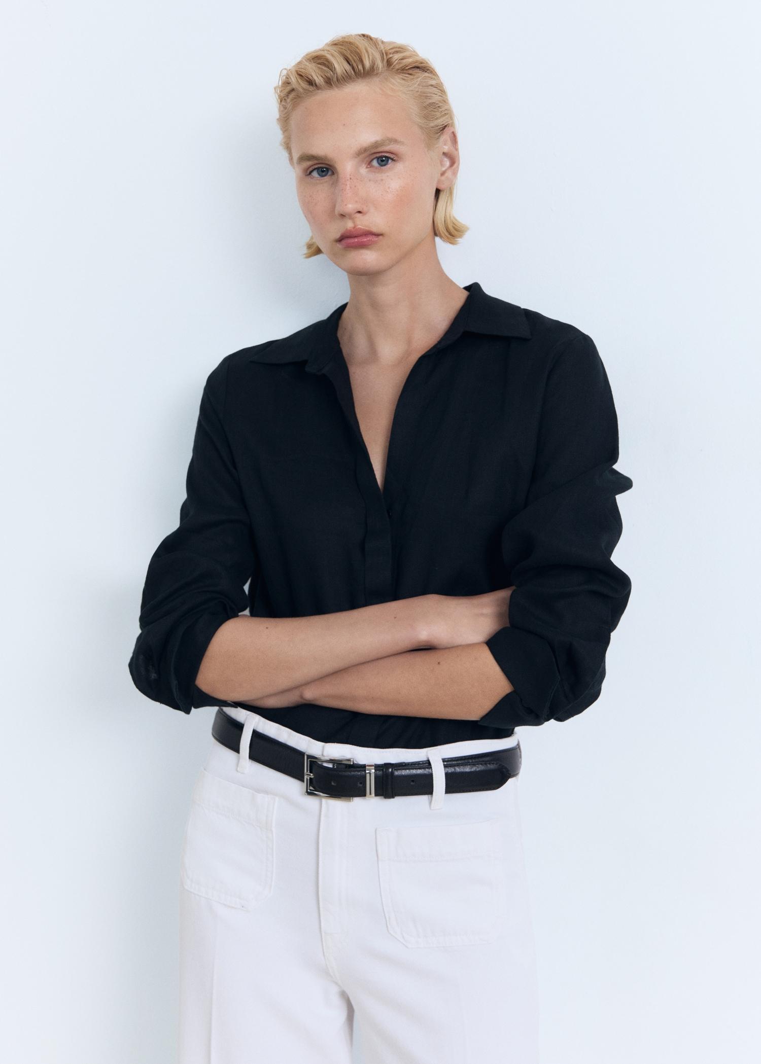 High-rise wideleg  jeans with pockets - Women | MANGO USA Product Image