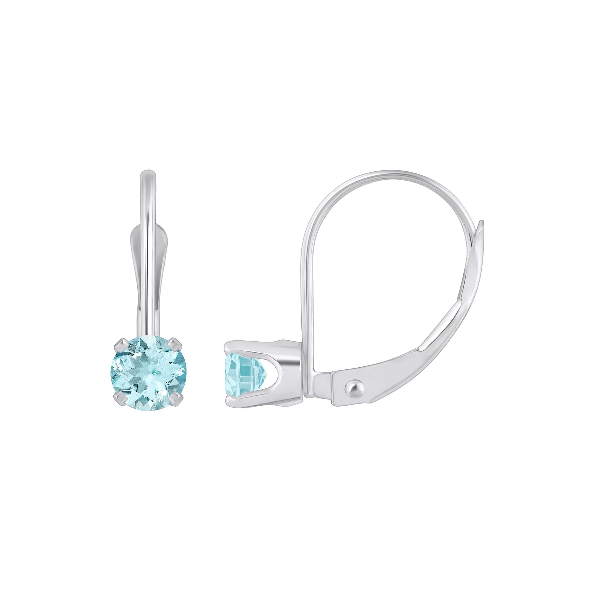 Celebration Gems 14k White Gold Gemstone Drop Earrings, Women's, Aquamarine Product Image