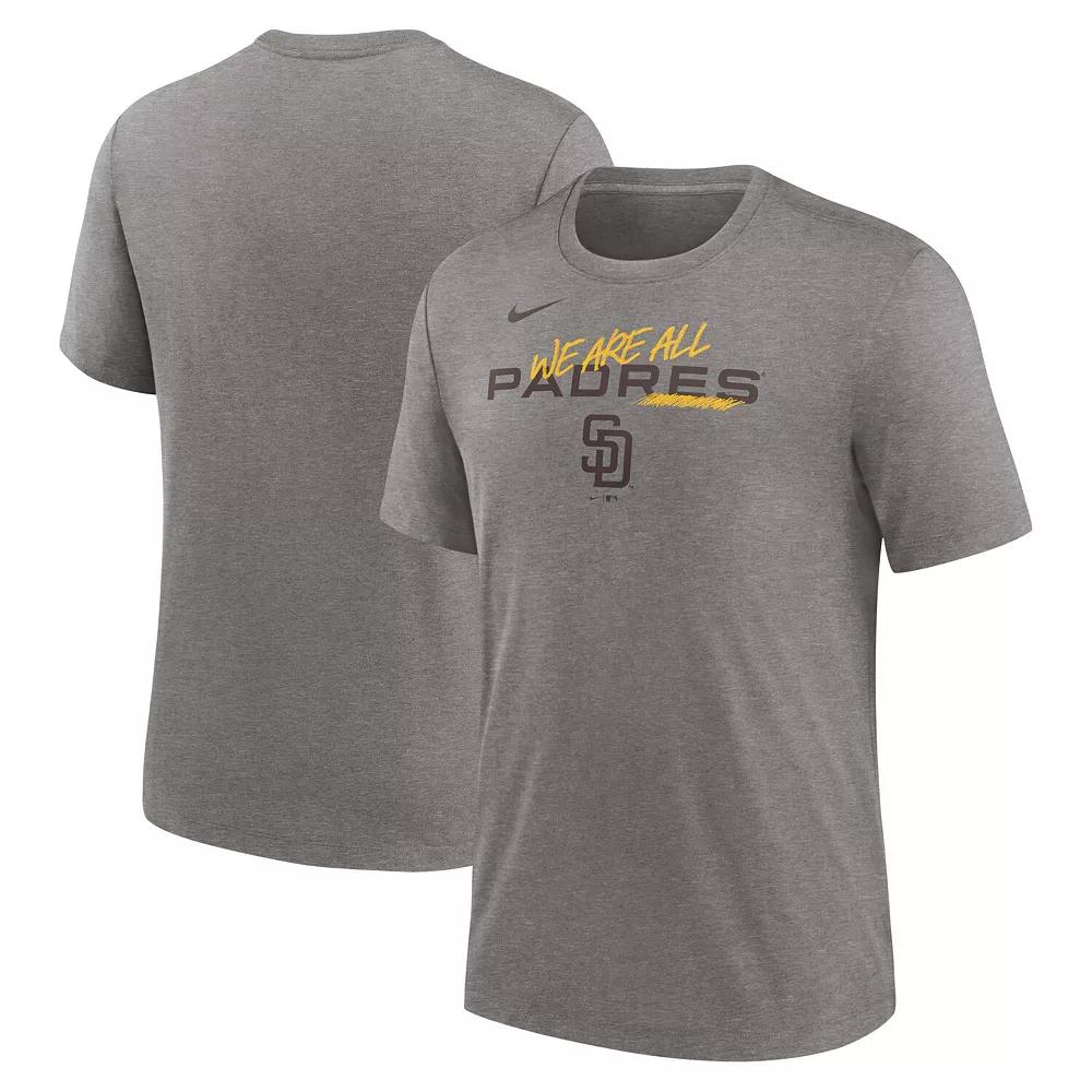 Men's Nike Heather Charcoal San Diego Padres We Are All Tri-Blend T-Shirt,  Product Image