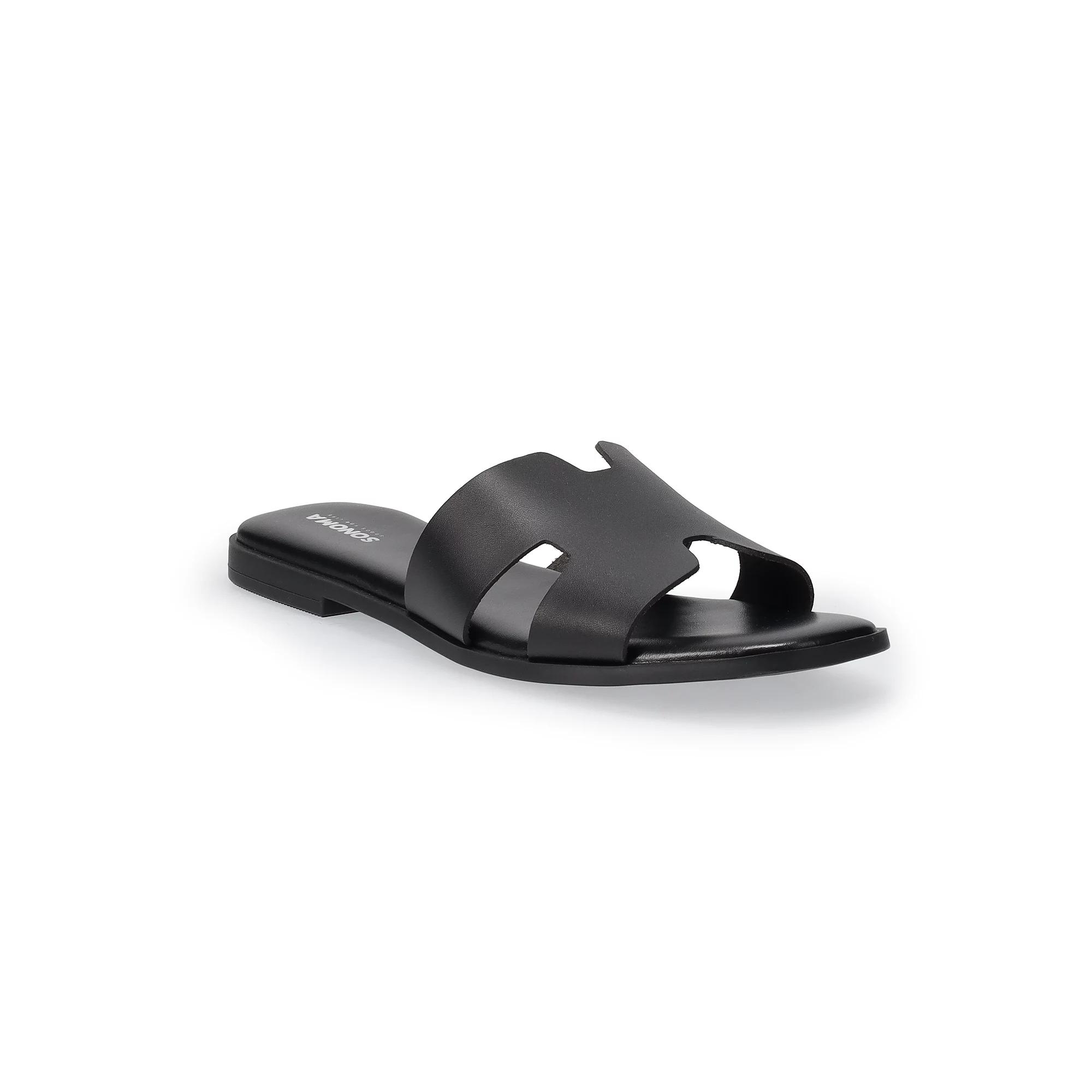 Sonoma Goods For Life® Genza Women's Band Slide Sandals, Size: 9, Black Product Image