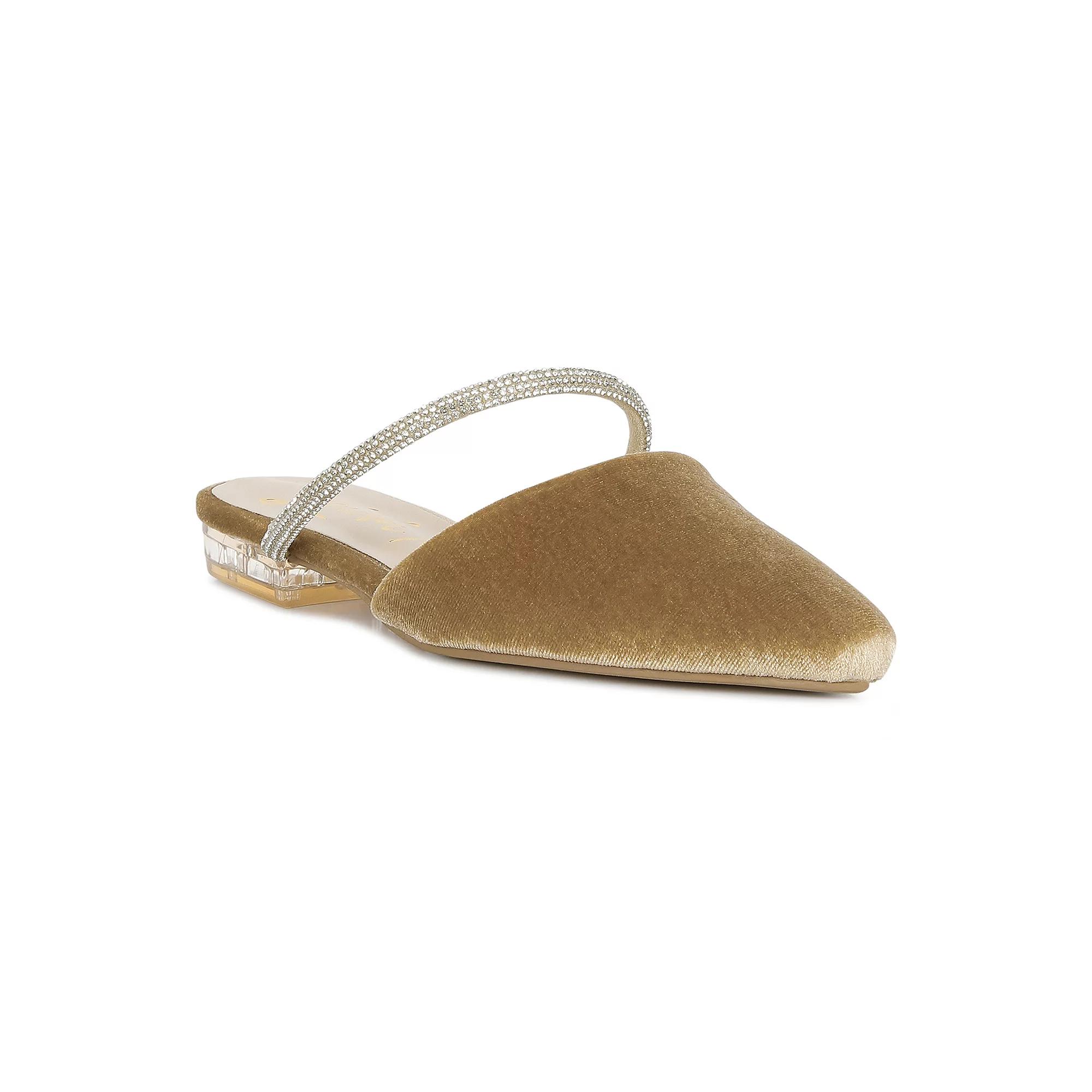 London Rag Laren Diamante Women's Mules, Size: 8, Latte Product Image