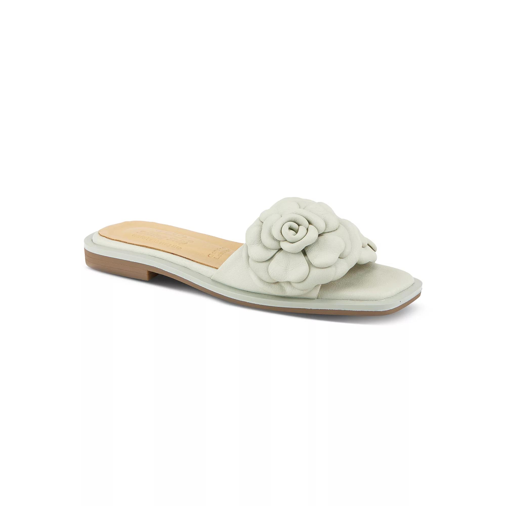 Spring Step Domonique Women's Leather Flower Slide Sandals, Size: 40, Mint Green Product Image