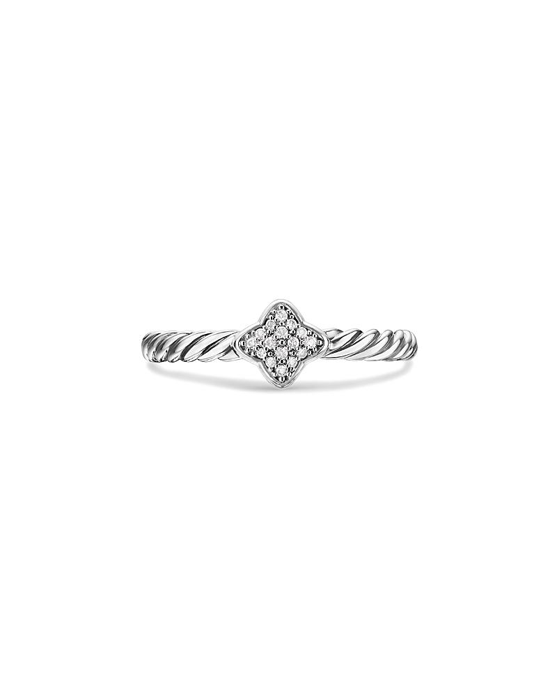 Womens Petite Pav Quatrefoil Stack Ring with Diamonds Product Image