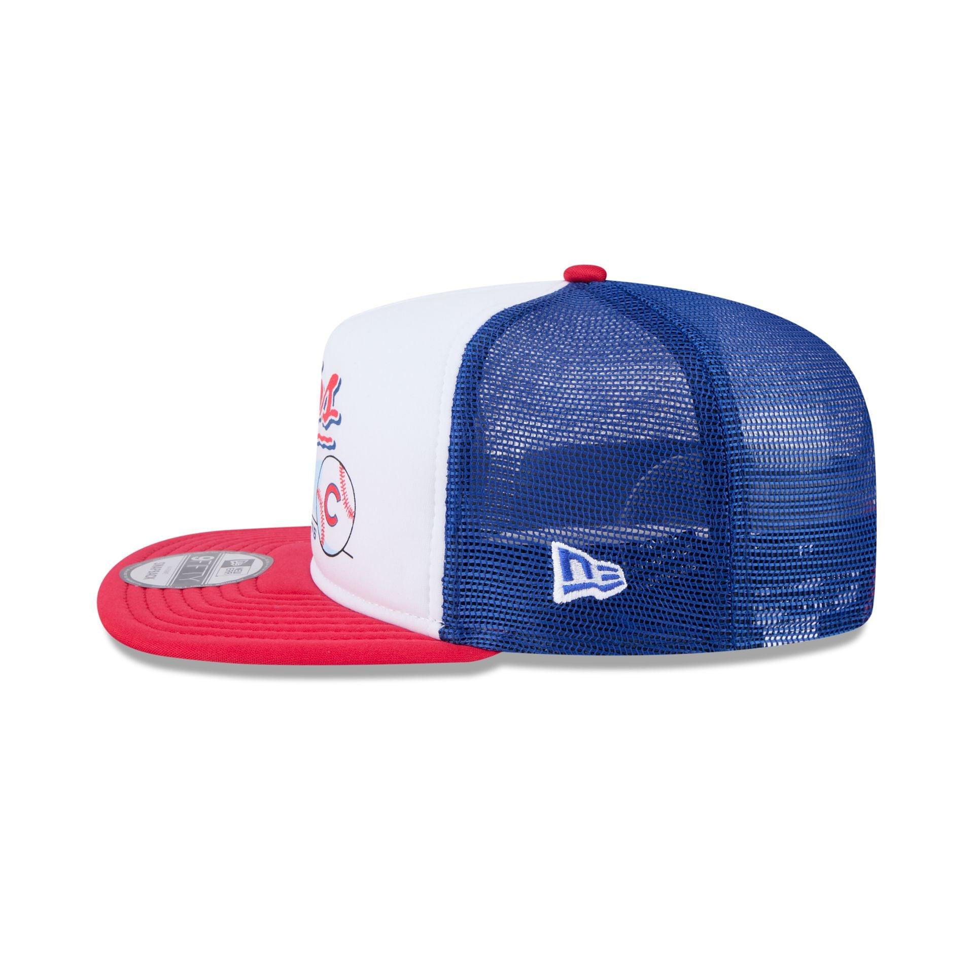 Chicago Cubs Retro Script 9FIFTY A-Frame Trucker Hat Male Product Image