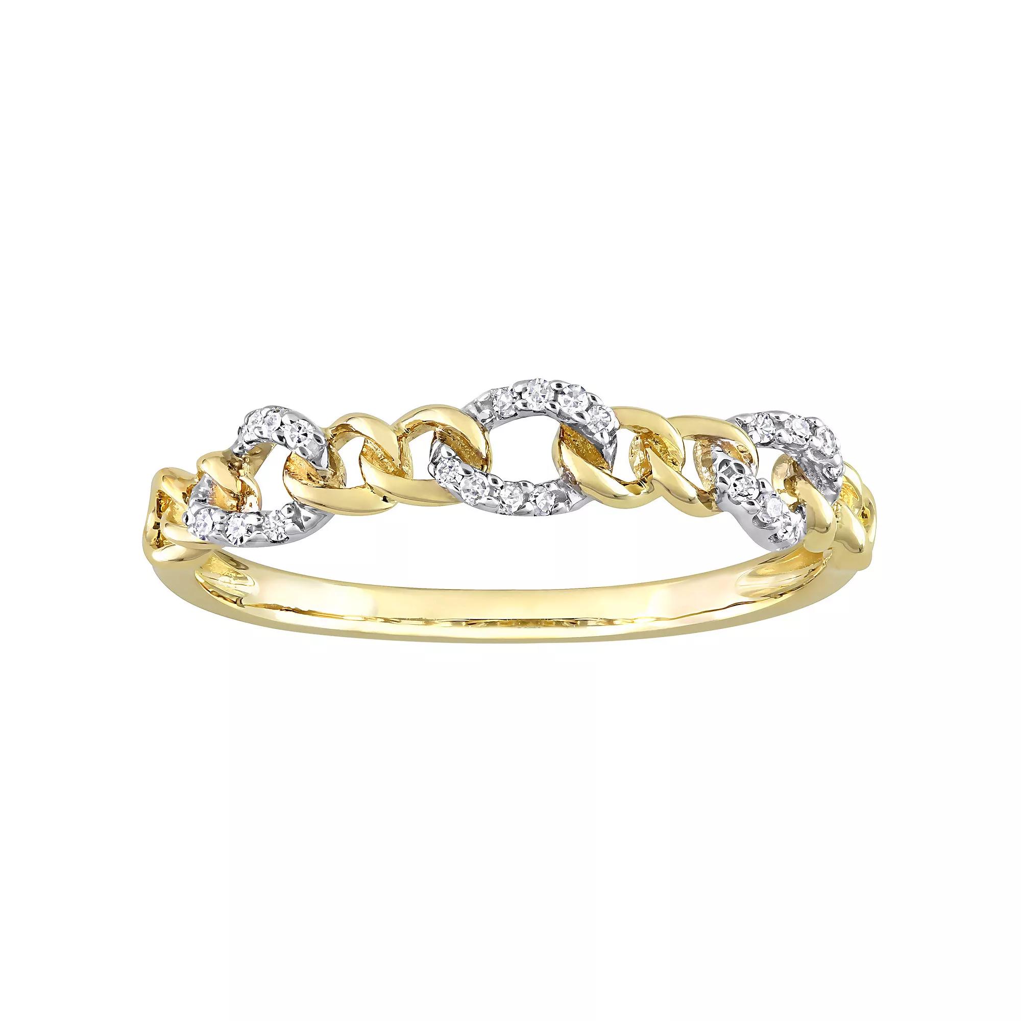 Stella Grace 10k Two-Tone Gold Diamond Accent Link Wedding Ring, Women's, Size: 8, 10k Gold Product Image