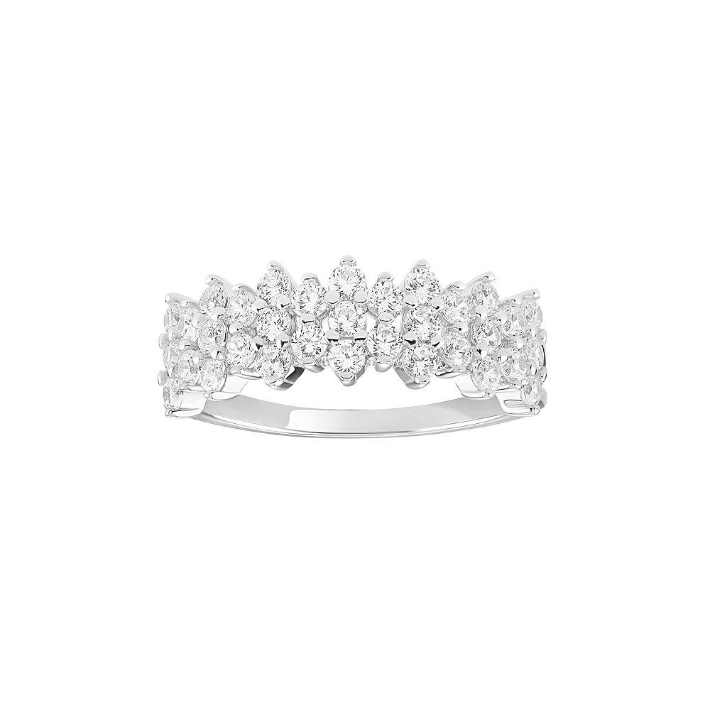 PRIMROSE Sterling Silver Cubic Zirconia Cluster Band Ring, Women's,  Product Image