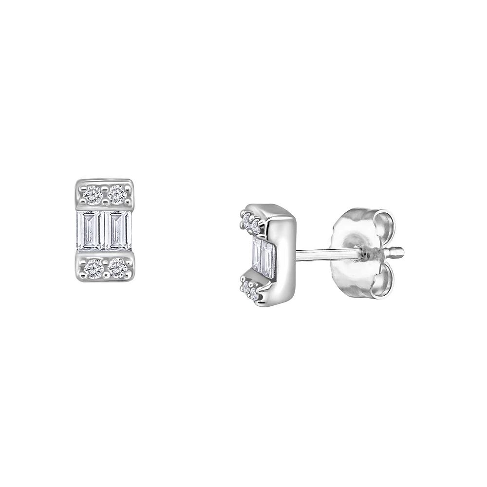 10k White Gold 1/5 Carat T.W. Diamond Earrings, Women's Product Image