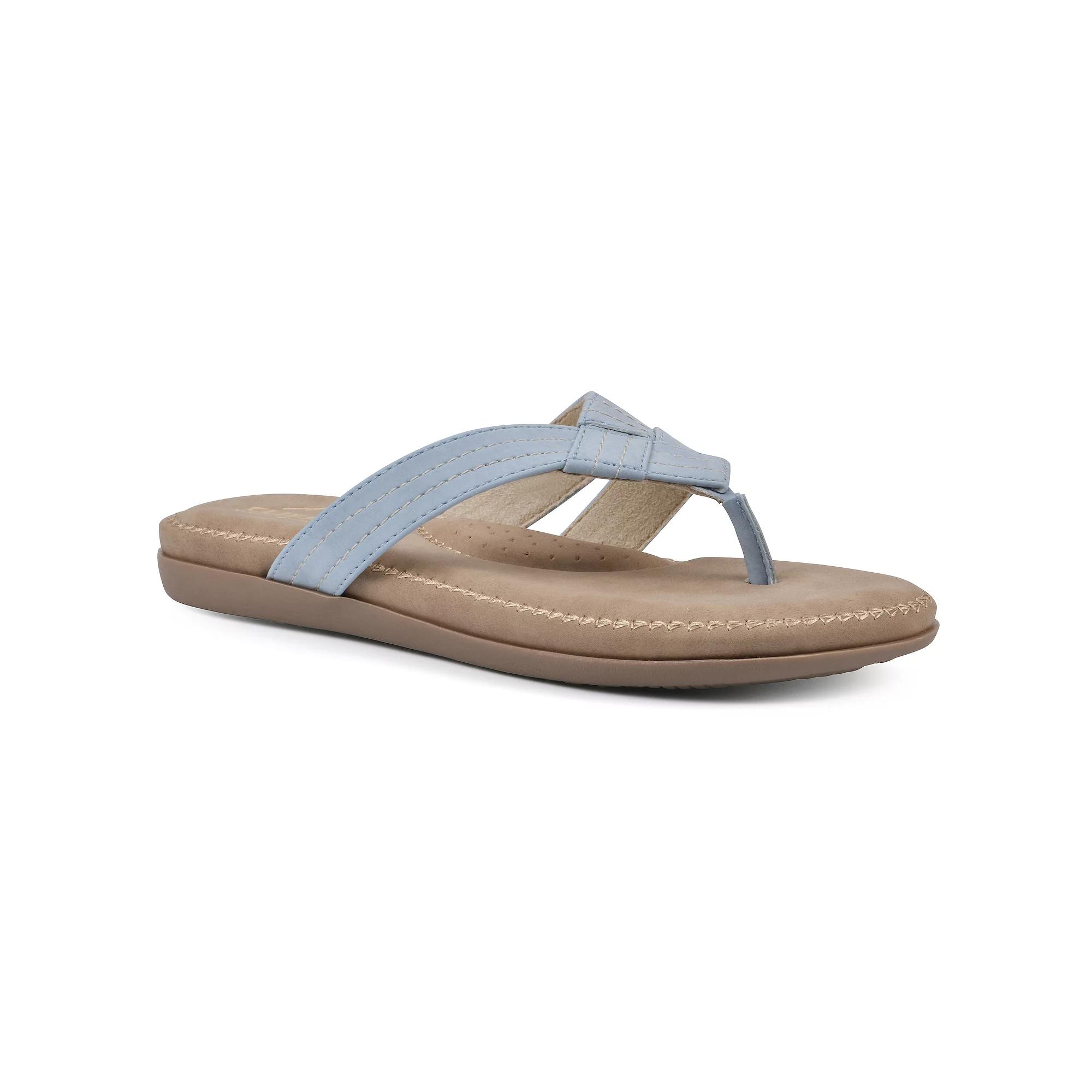 Cliffs by White Mountain Fateful Women's Comfort Thong Sandals, Size: 10, Light Blue Nubuck Product Image