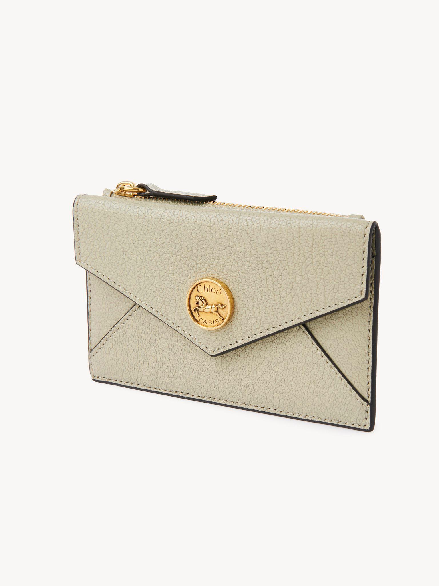 Small Envelope purse with card slots in grained leather Product Image