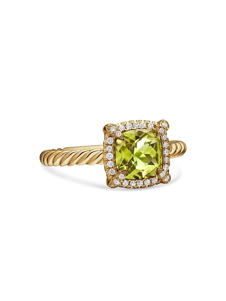 Womens Petite Chatelaine Pav Bezel Ring in 18K Yellow Gold with Diamonds Product Image