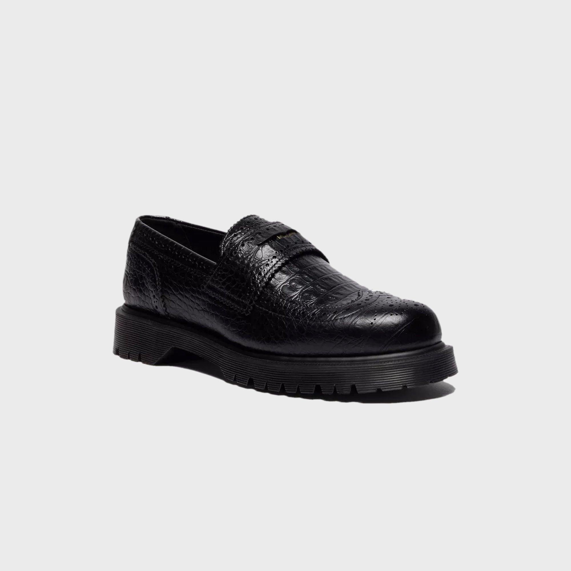 Dr. Martens Penton Brogue Emboss Leather Loafers - Black Male Product Image