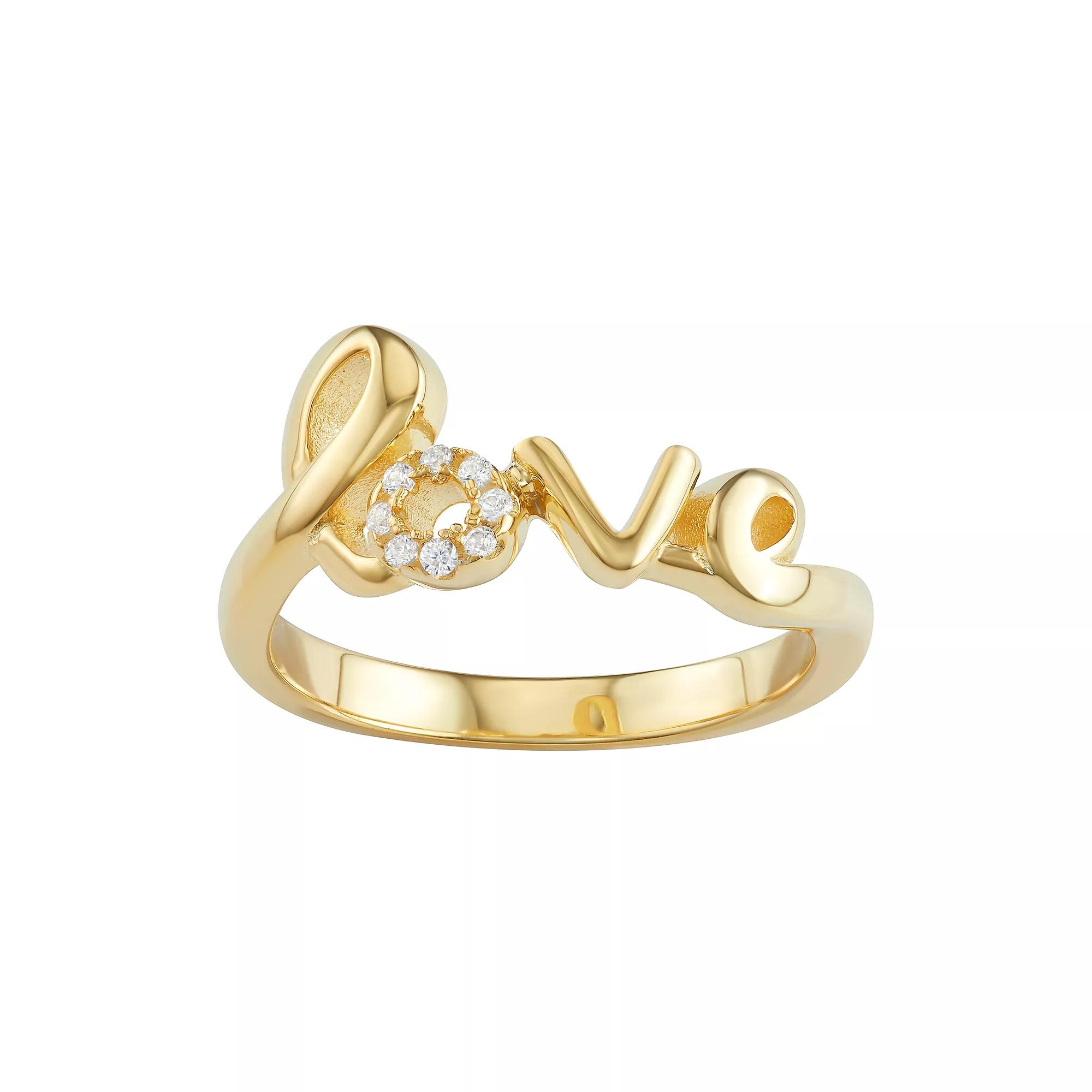 Sterling Silver "Love" Ring, Women's, Size: 7 Product Image