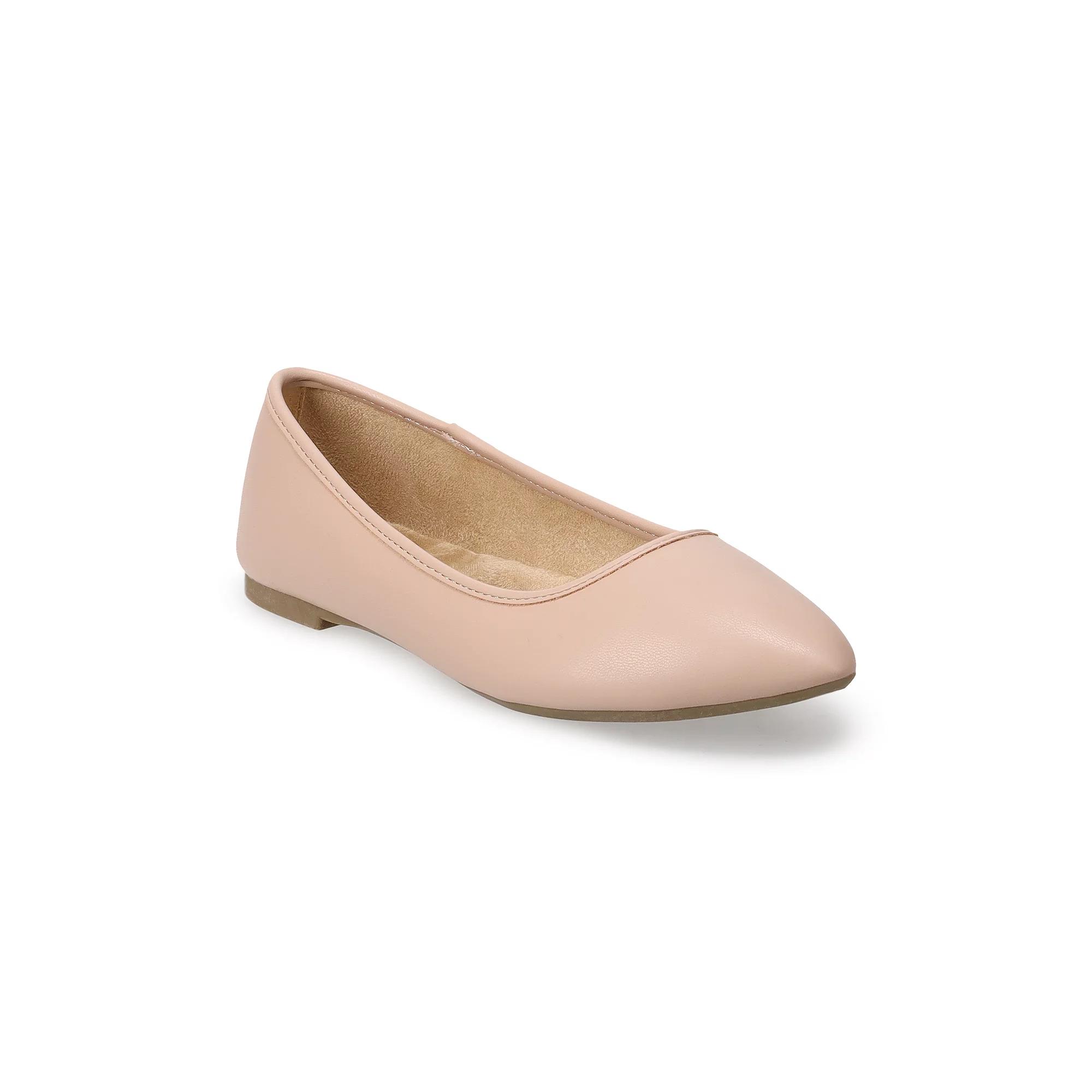 SO® Neema Women's Pointed Toe Ballet Flat, Size: 11, Beige Product Image