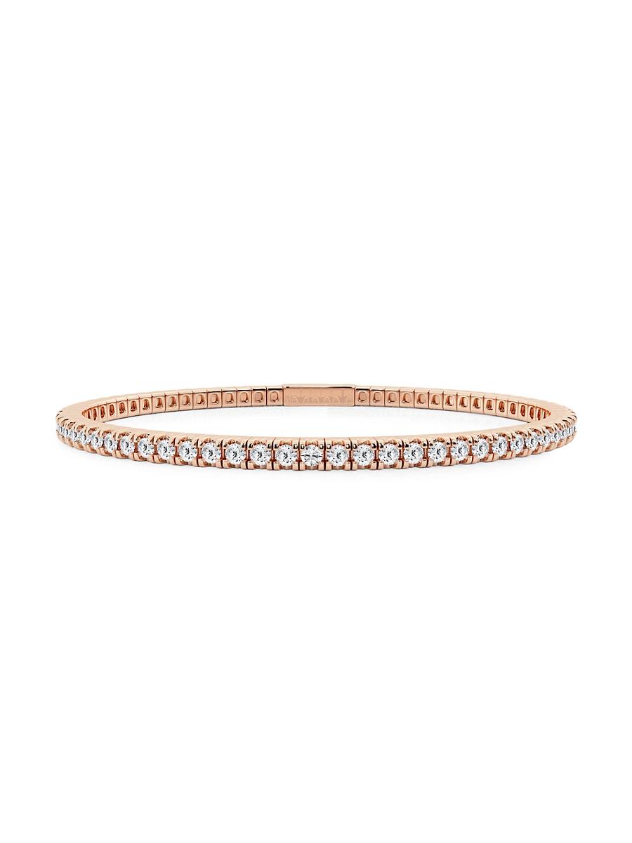 Womens 14K White Gold & Round Lab-Grown Diamond Flexible Tennis Bangle/2.00-5.00 TCW Product Image