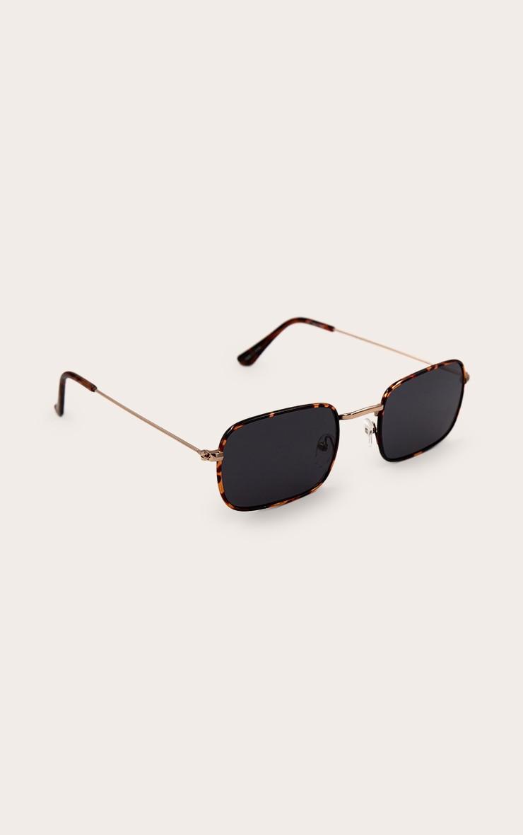 Tortoiseshell Metal Frame Square Sunglasses Product Image