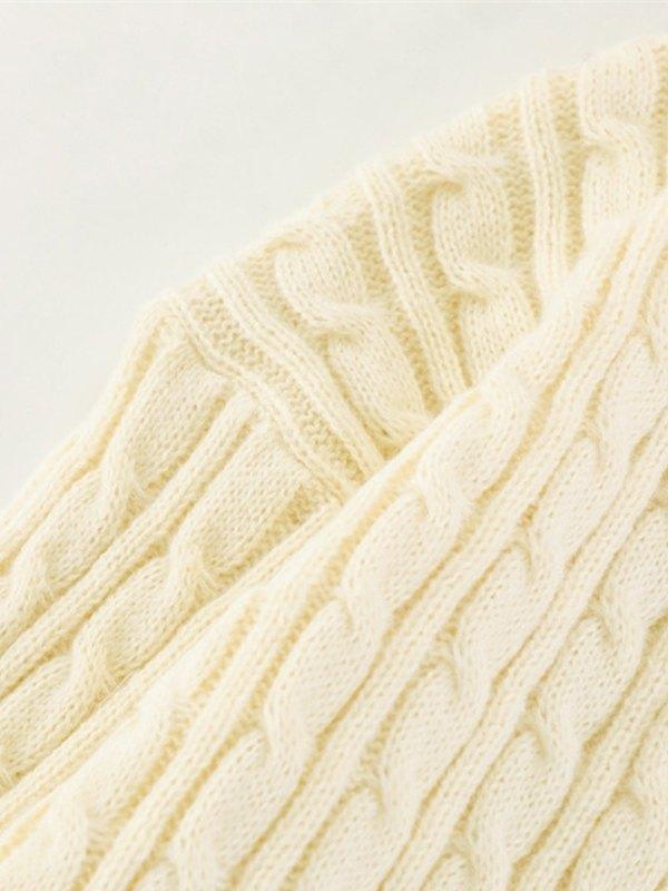Men's Panel Distressed Cable Knit Sweater Product Image