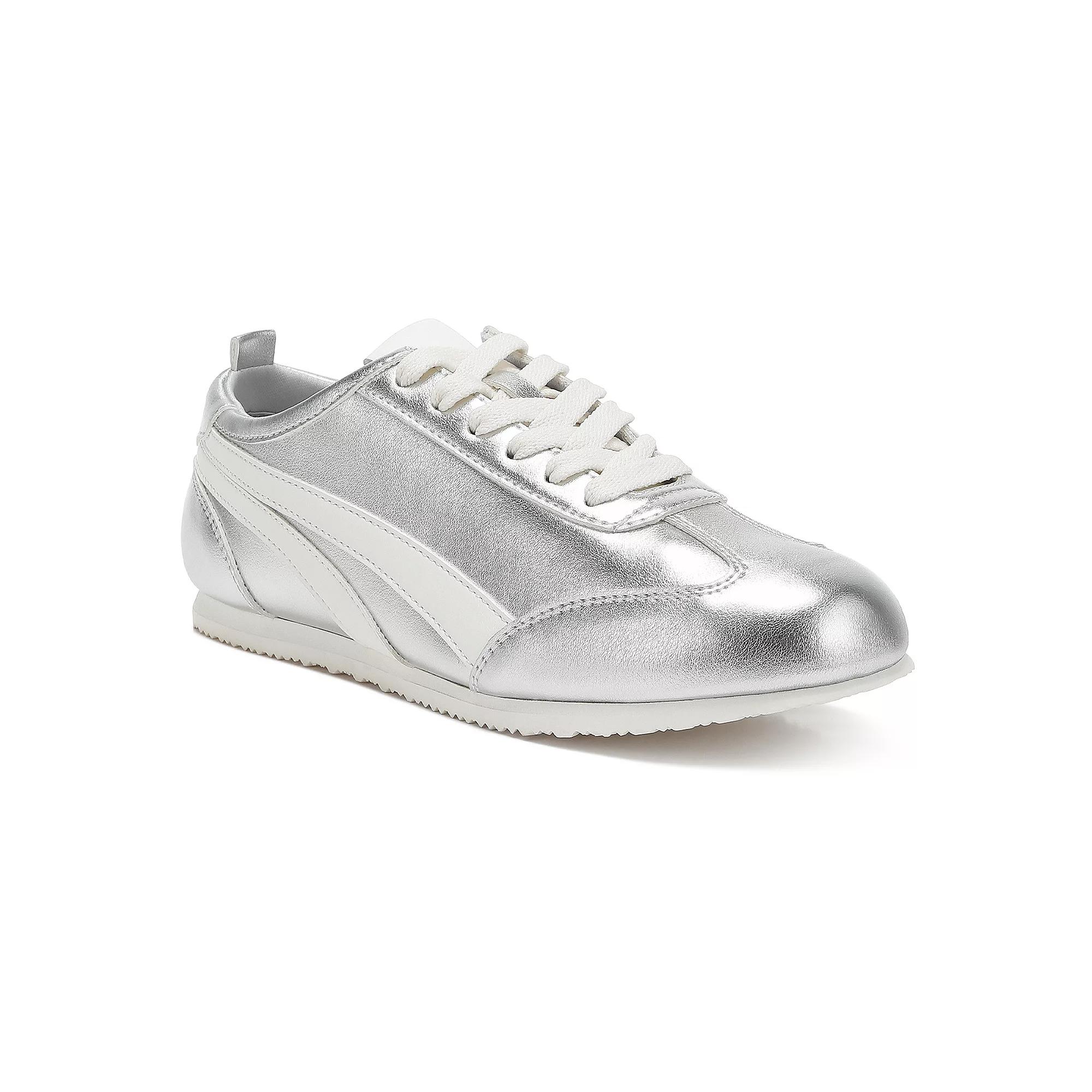 London Rag Montek Women's Metallic Lace-Up Sneakers, Size: 7, Silver Product Image