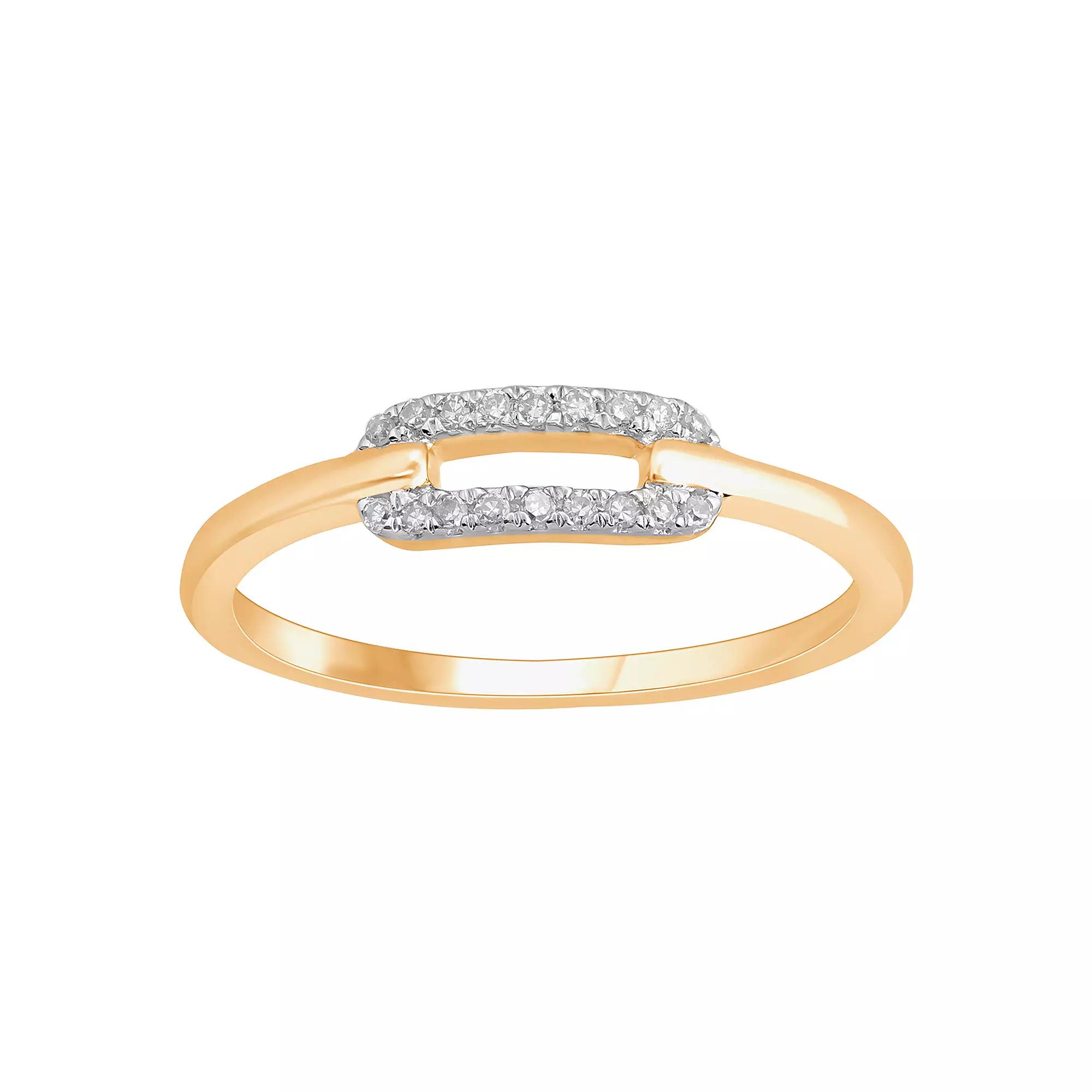 10k Gold 1/10 Carat T.W. Diamond Paper Clip Ring, Women's, Size: 8 Product Image