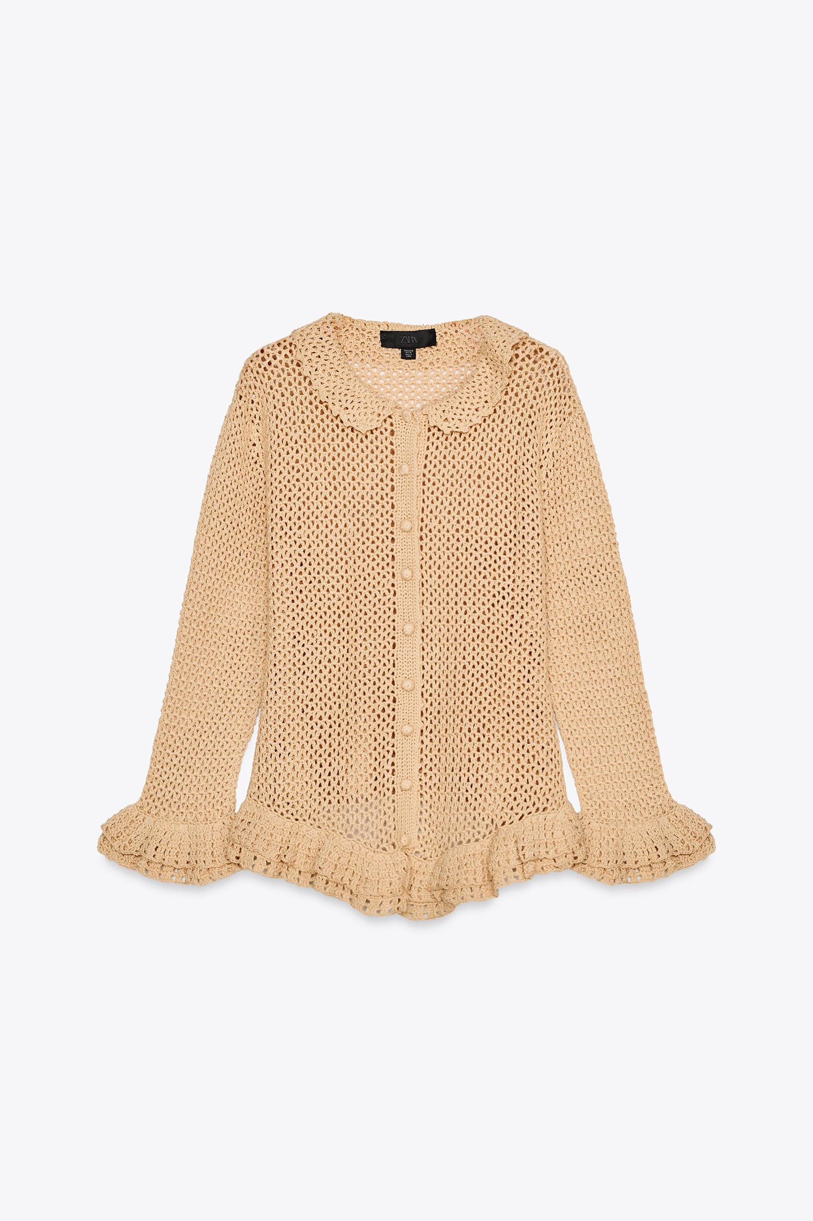 CROCHET KNIT CARDIGAN Product Image