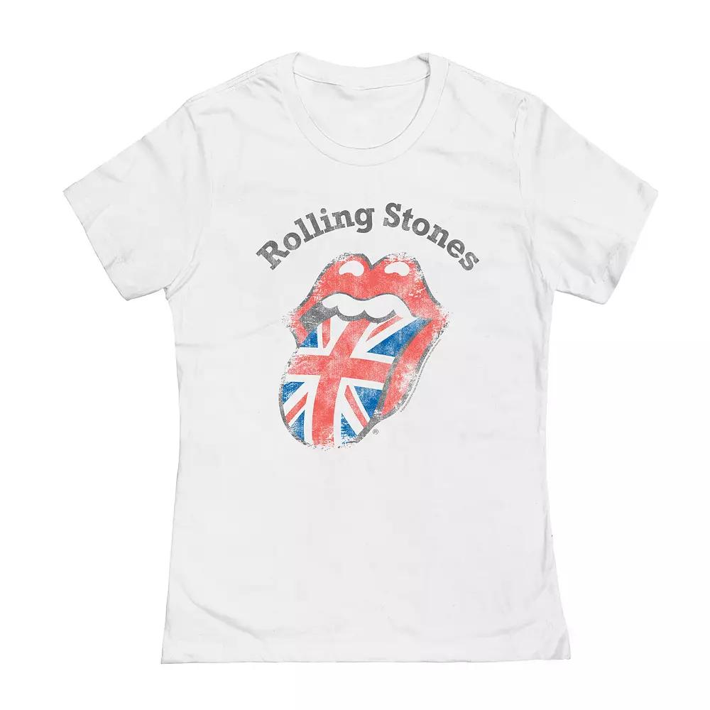 Juniors' Rolling Stones Distress Flag Graphic Tee, Girl's,  Product Image