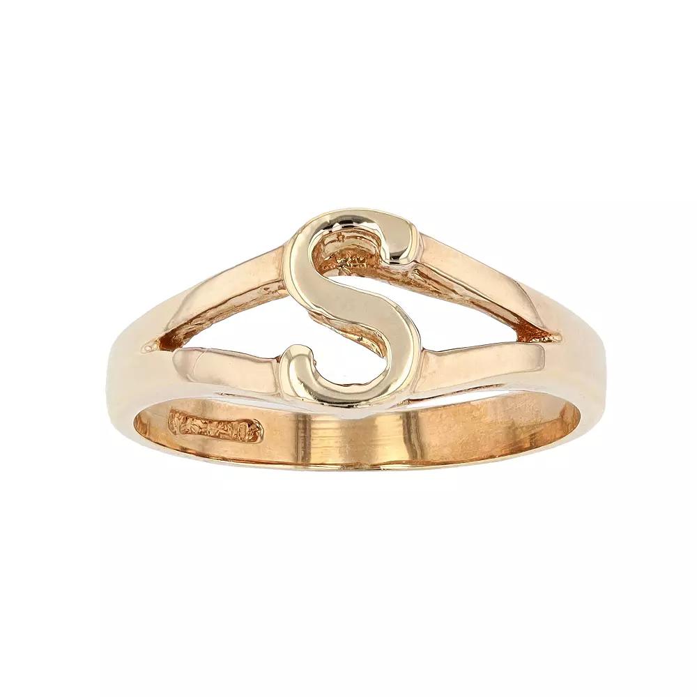 Traditions Jewelry Company 18k Gold Over Silver Script Initial Ring, Women's, Size: 7 Product Image