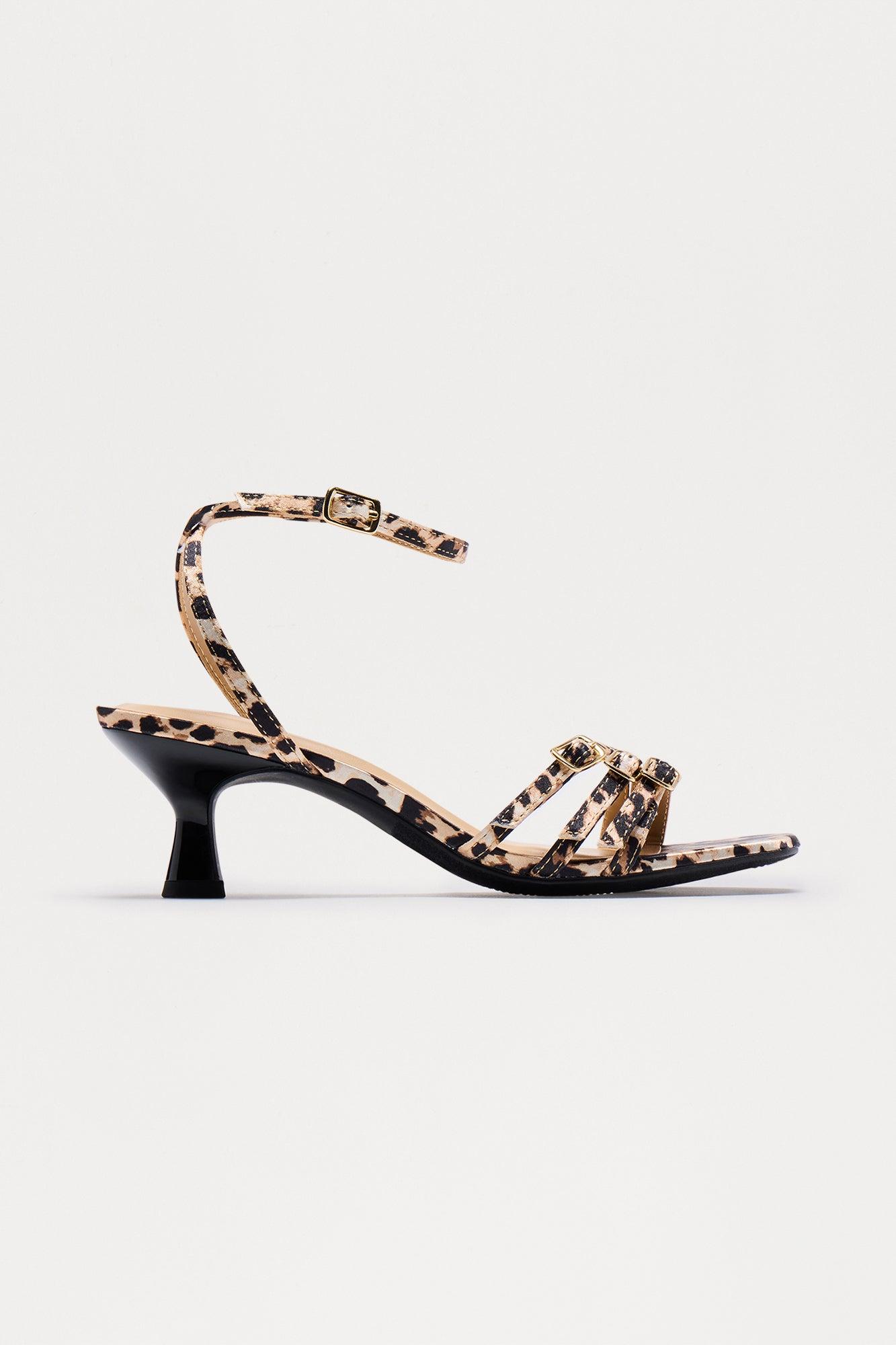 Lulu Buckle Kitten Heels - Leopard Product Image