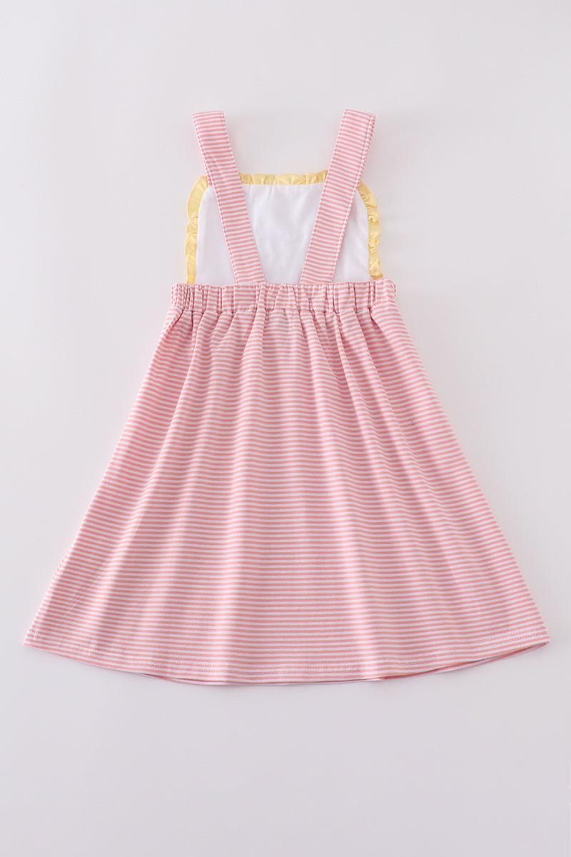 Premium pink cross embroidery dress Product Image