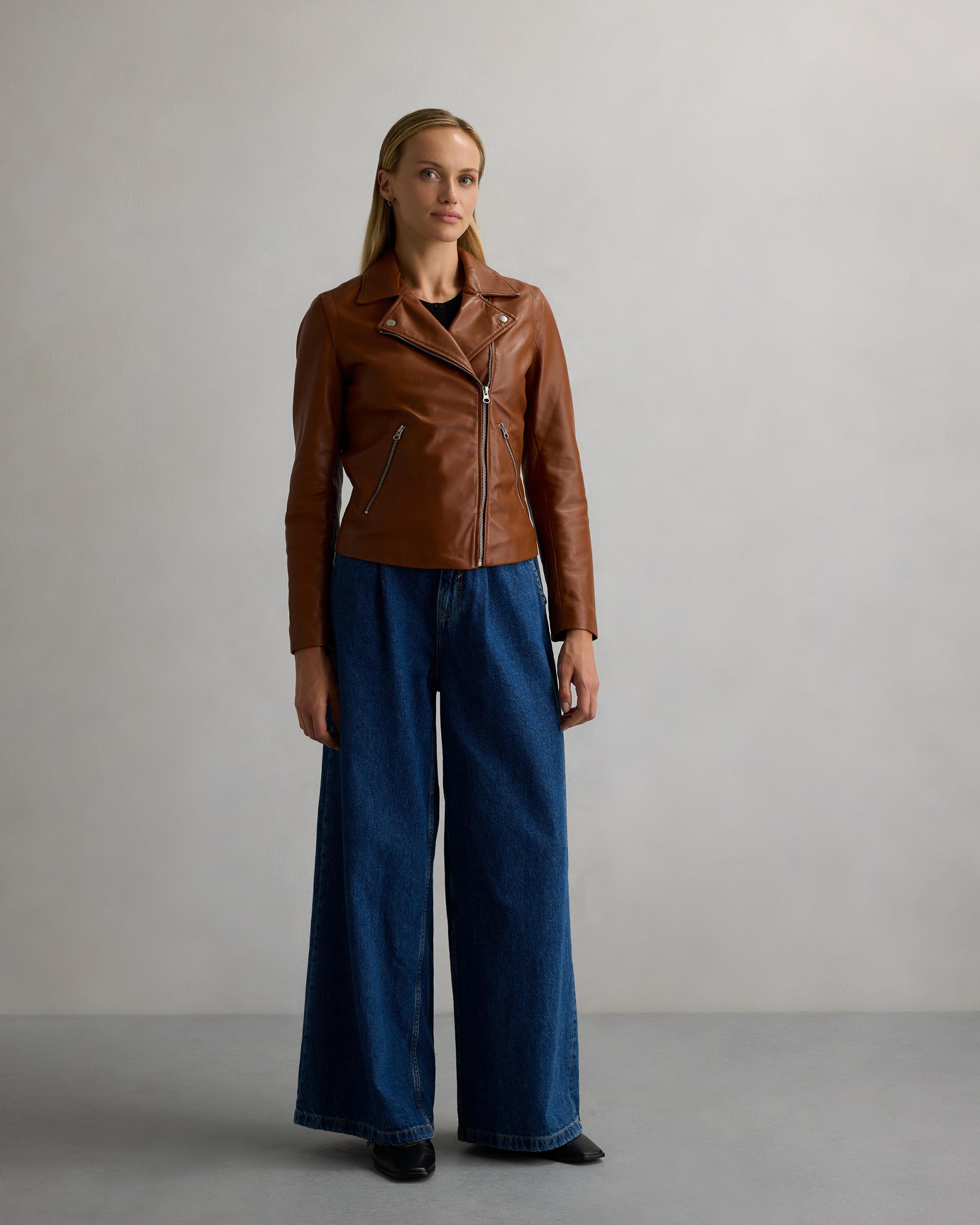 Quince | Women's 100% Washed Leather Biker Jacket Size XL Product Image