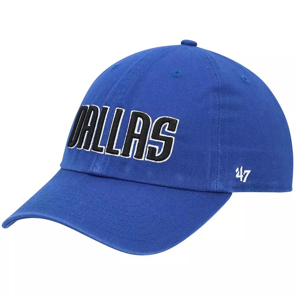 Men's '47 Royal Dallas Mavericks Clean Up Wordmark Adjustable Hat, Blue Product Image