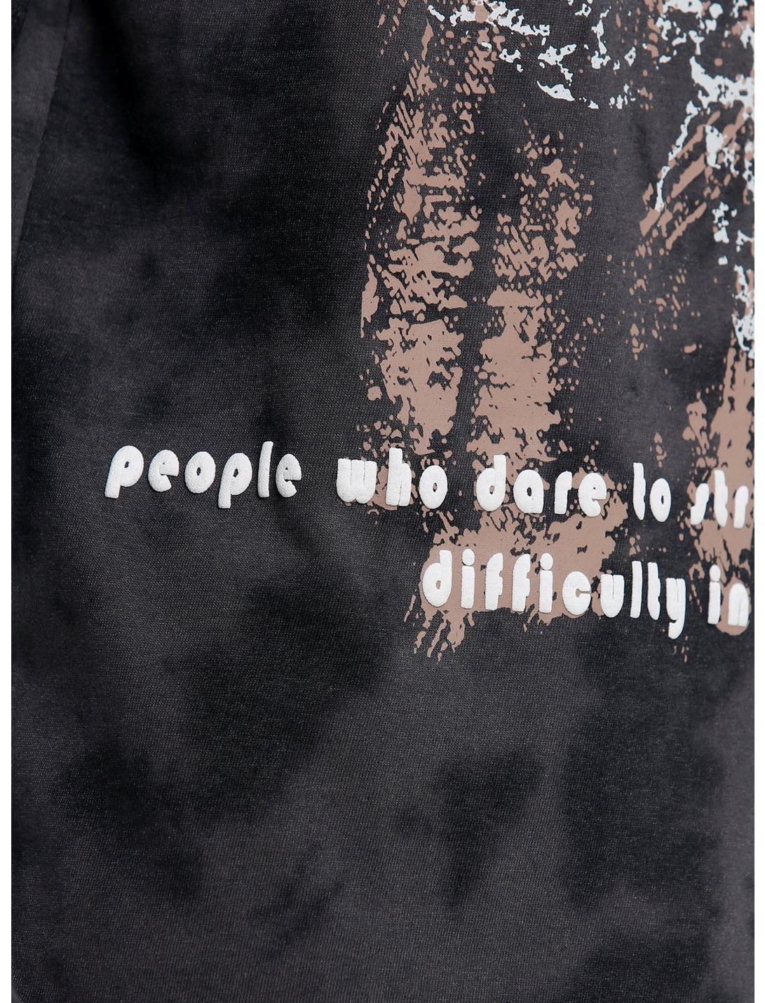 Distressed Moth Dark Wash Long-Sleeve T-Shirt Product Image