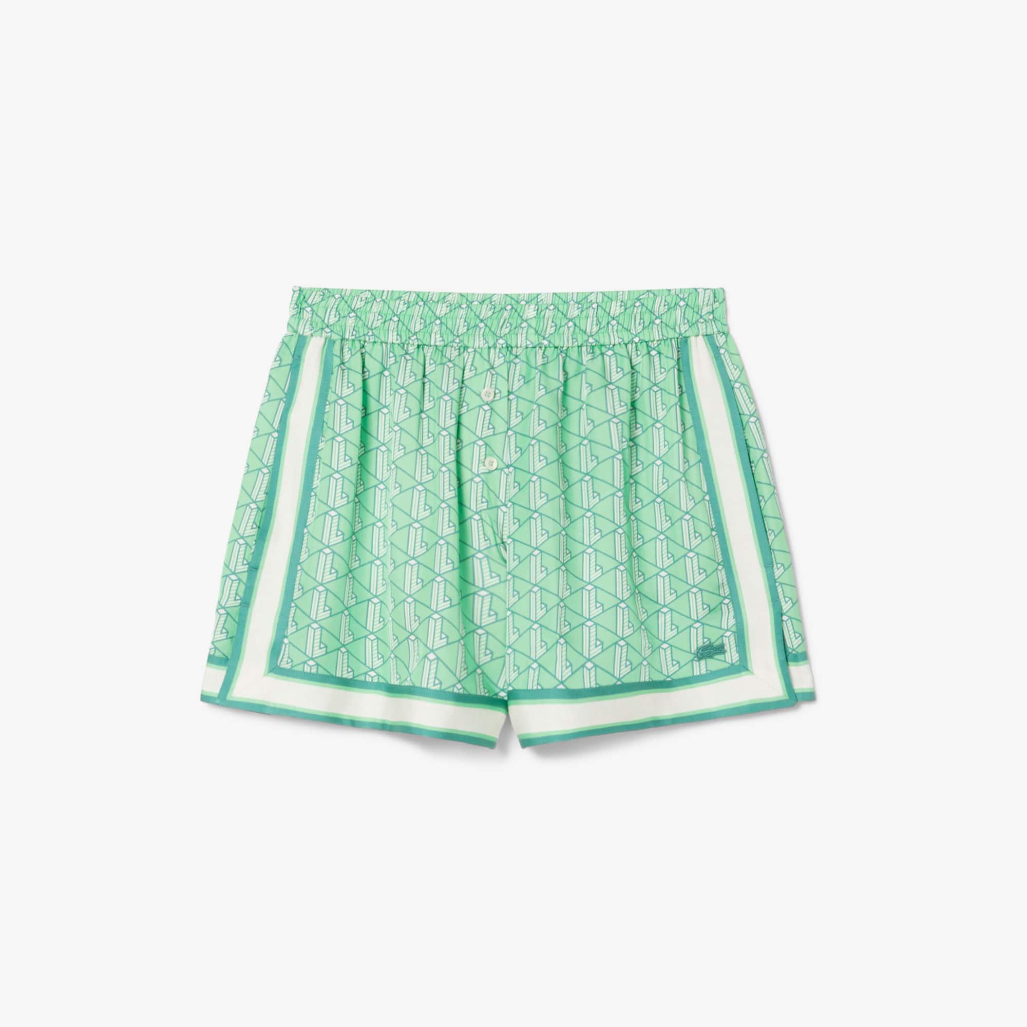 Fluid Monogram Print Shorts Product Image