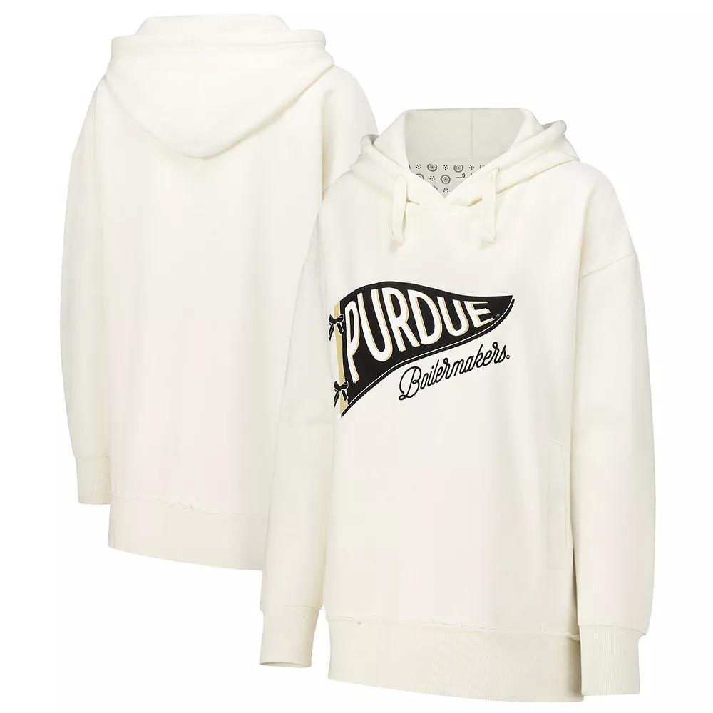 Women's Pressbox Cream Purdue Boilermakers Marni Pullover Hoodie,  Product Image