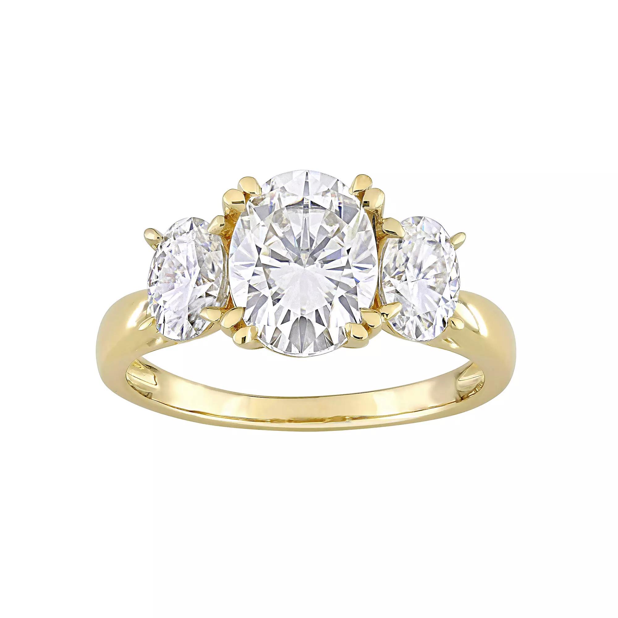 Stella Grace 10k Gold Lab-Created Moissanite 3-Stone Engagement Ring, Women's, Size: 11 Product Image