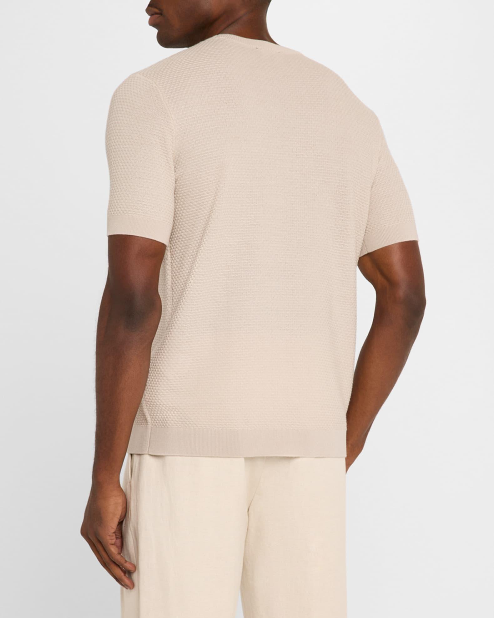 Men's Textured Wool Short-Sleeve Crewneck Sweater Product Image