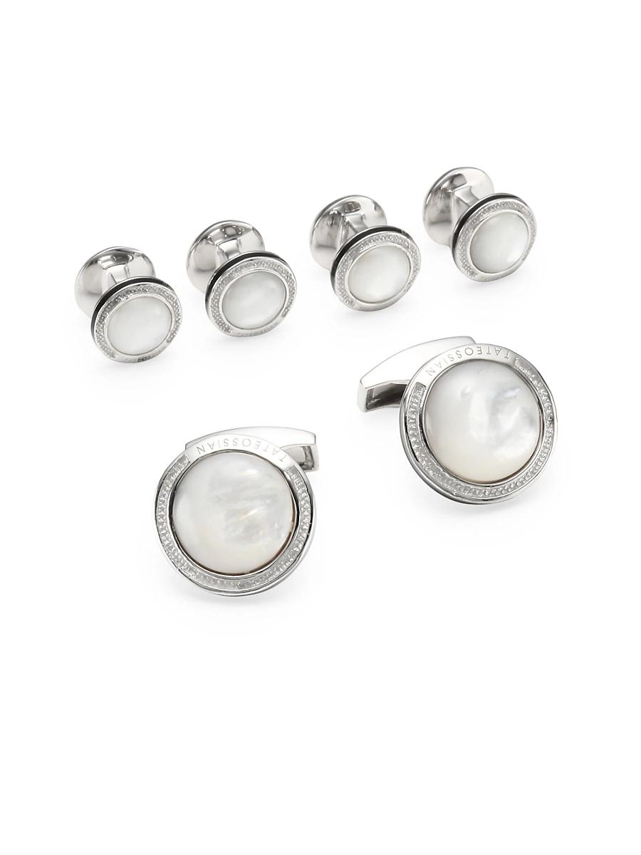 Mens Six-Piece Round Shirt Studs and Cufflinks Set Product Image