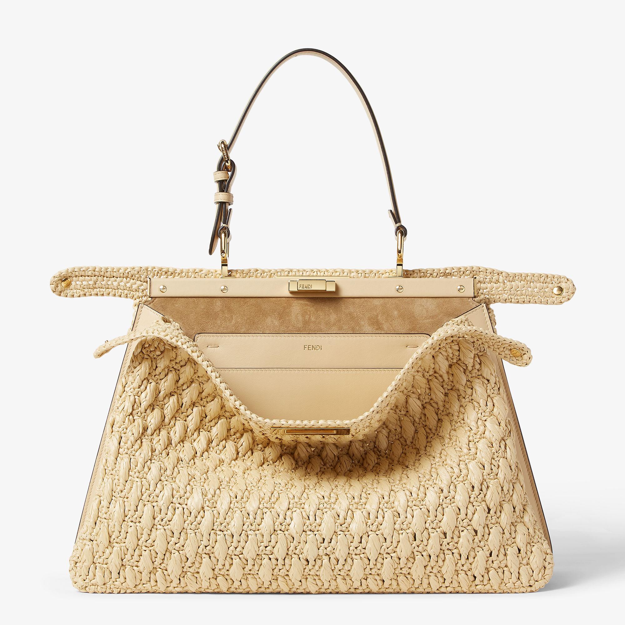 Peekaboo Soft LargeBeige viscose fibre crochet bag Product Image