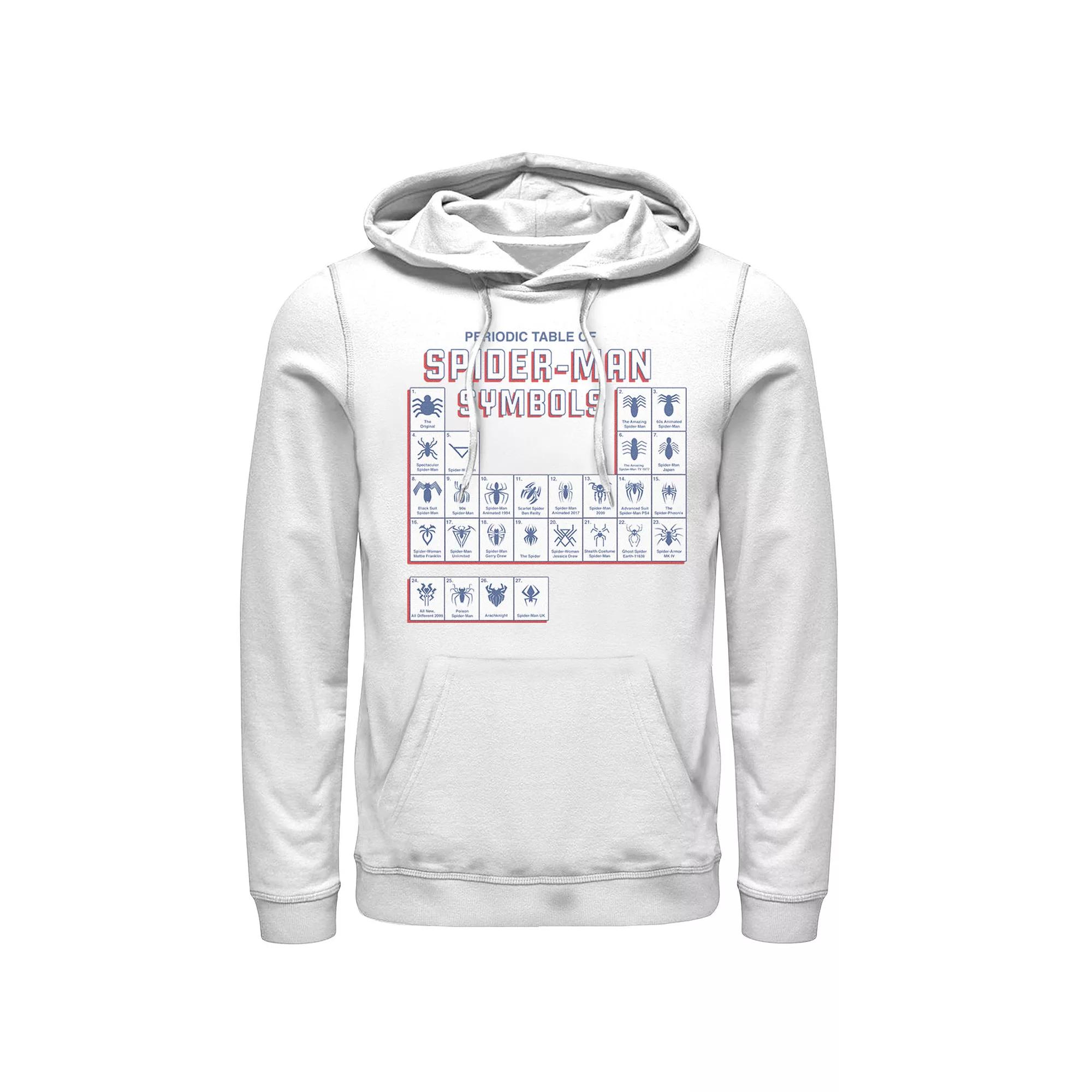 Men's Marvel Spider-Man Periodic Table Of Spider-Man Symbols Hoodie,  Product Image