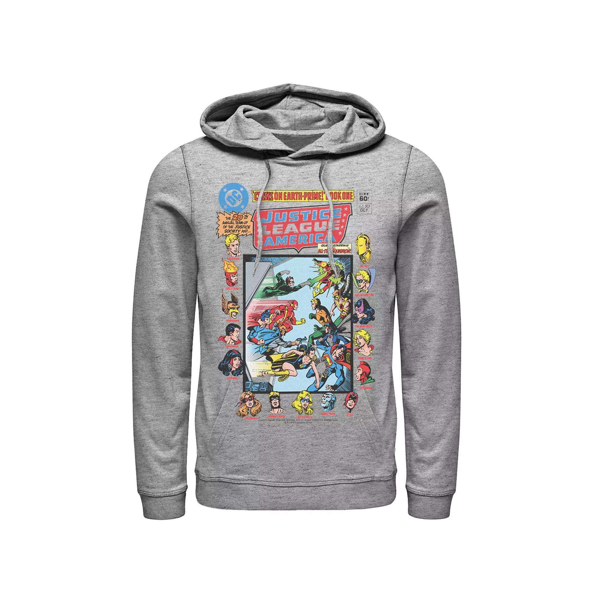 Men's Justice League Crisis On Earth Vintage Cover Hoodie,  Product Image