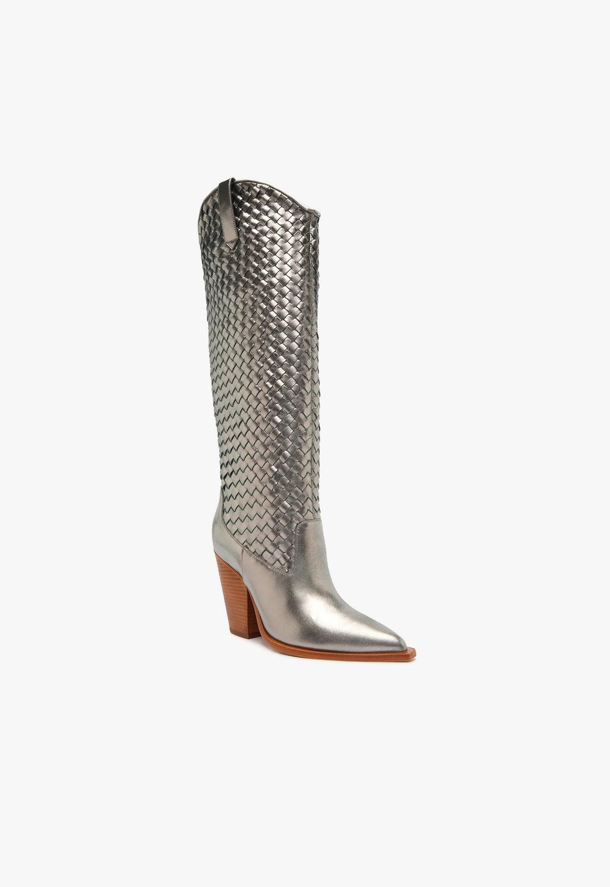 Ella Woven Metallic Leather Boot Female Product Image
