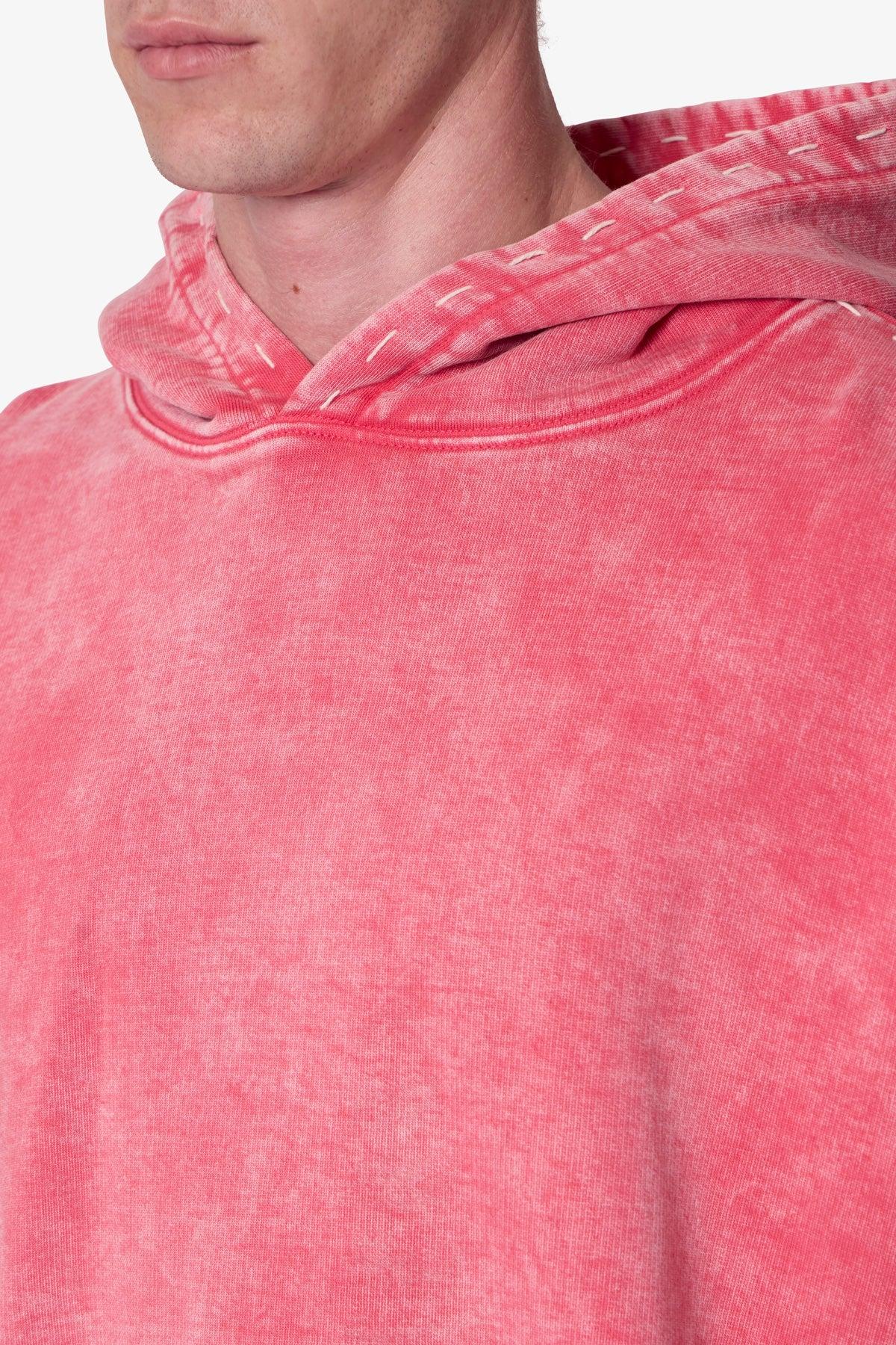Contrast Stitch Hoodie - Red Product Image