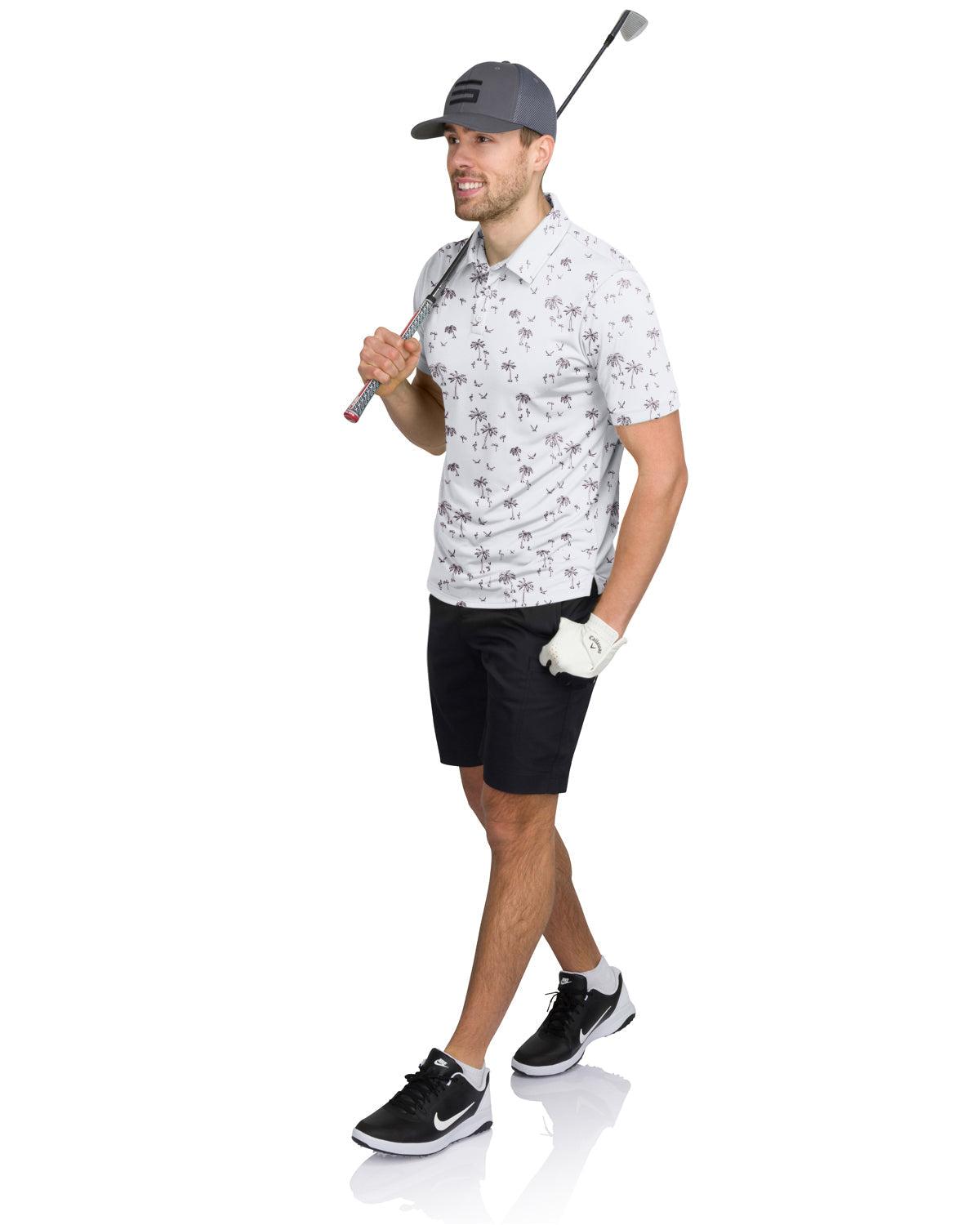 Three Sixty Six Men’s Print Golf Polos Male Product Image